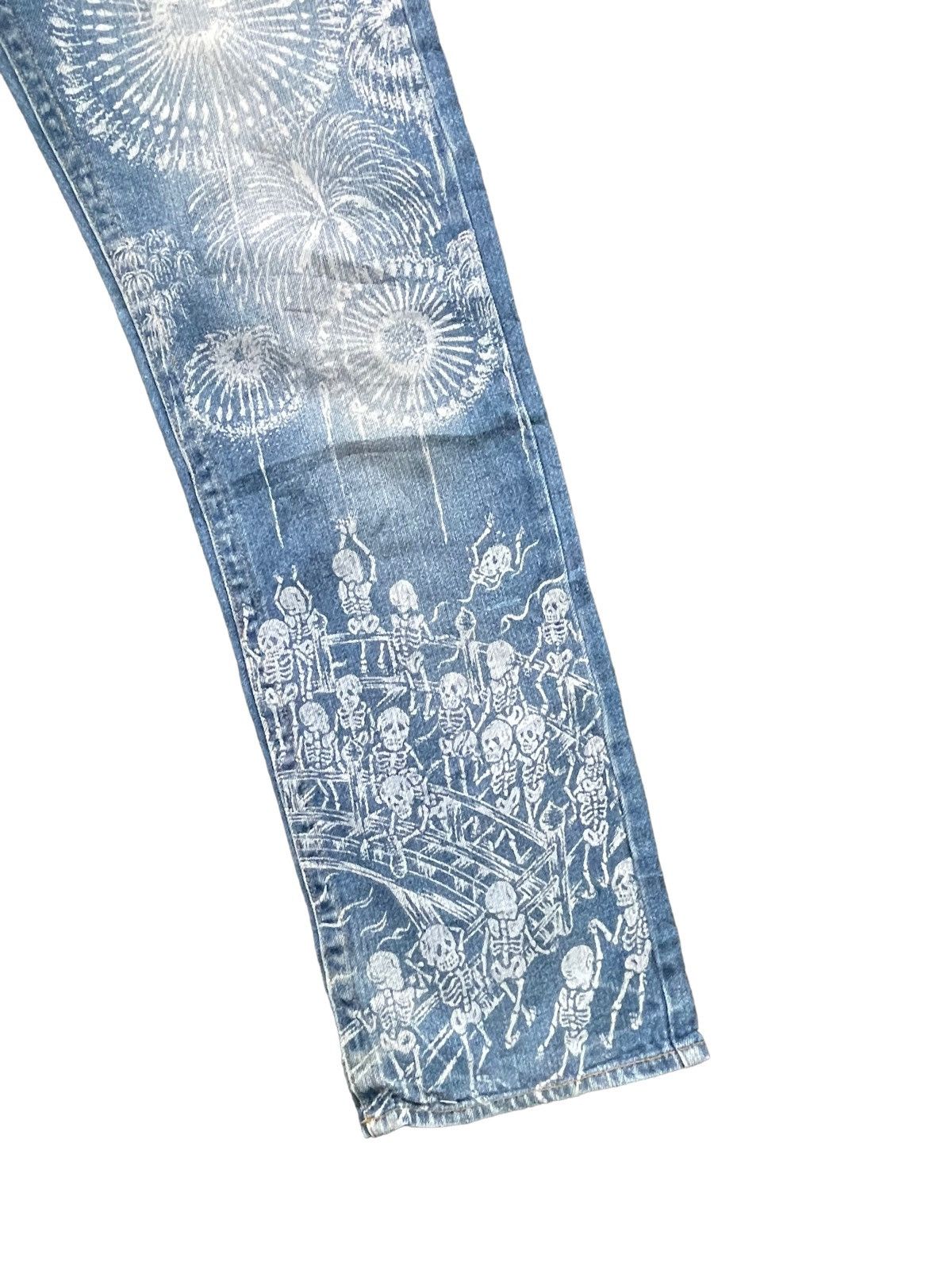Japanese Brand Baden Printed Distresed Jeans Size US 32 / EU 48 - 3 Thumbnail