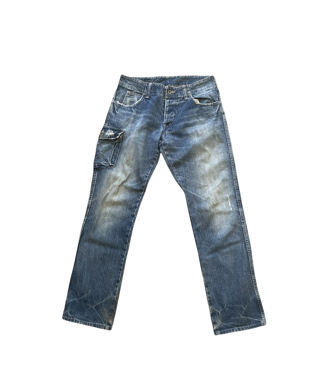 If Six Was Nine Vintage Johnbull 5 pocket Aging Faded Wash Denim Size US 32 / EU 48 - 1 Thumbnail