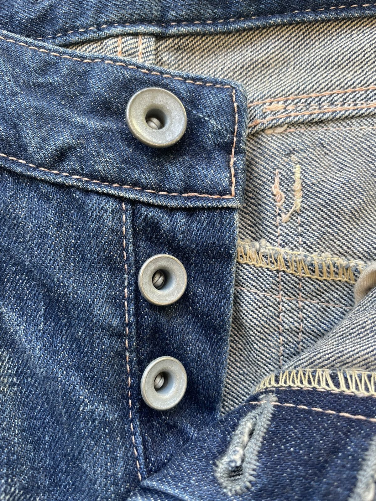 If Six Was Nine Vintage Johnbull 7 pocket Aging Faded Wash Size US 31 - 14 Thumbnail