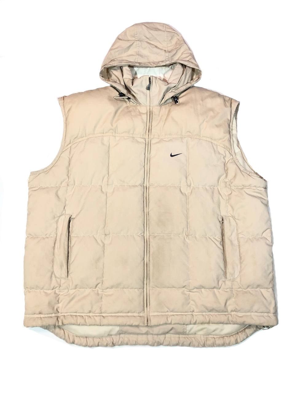 Nike × Vintage Vintage Nike Puffer Vest Beige Size US XL / EU 56 / 4 - 1 Thumbnail