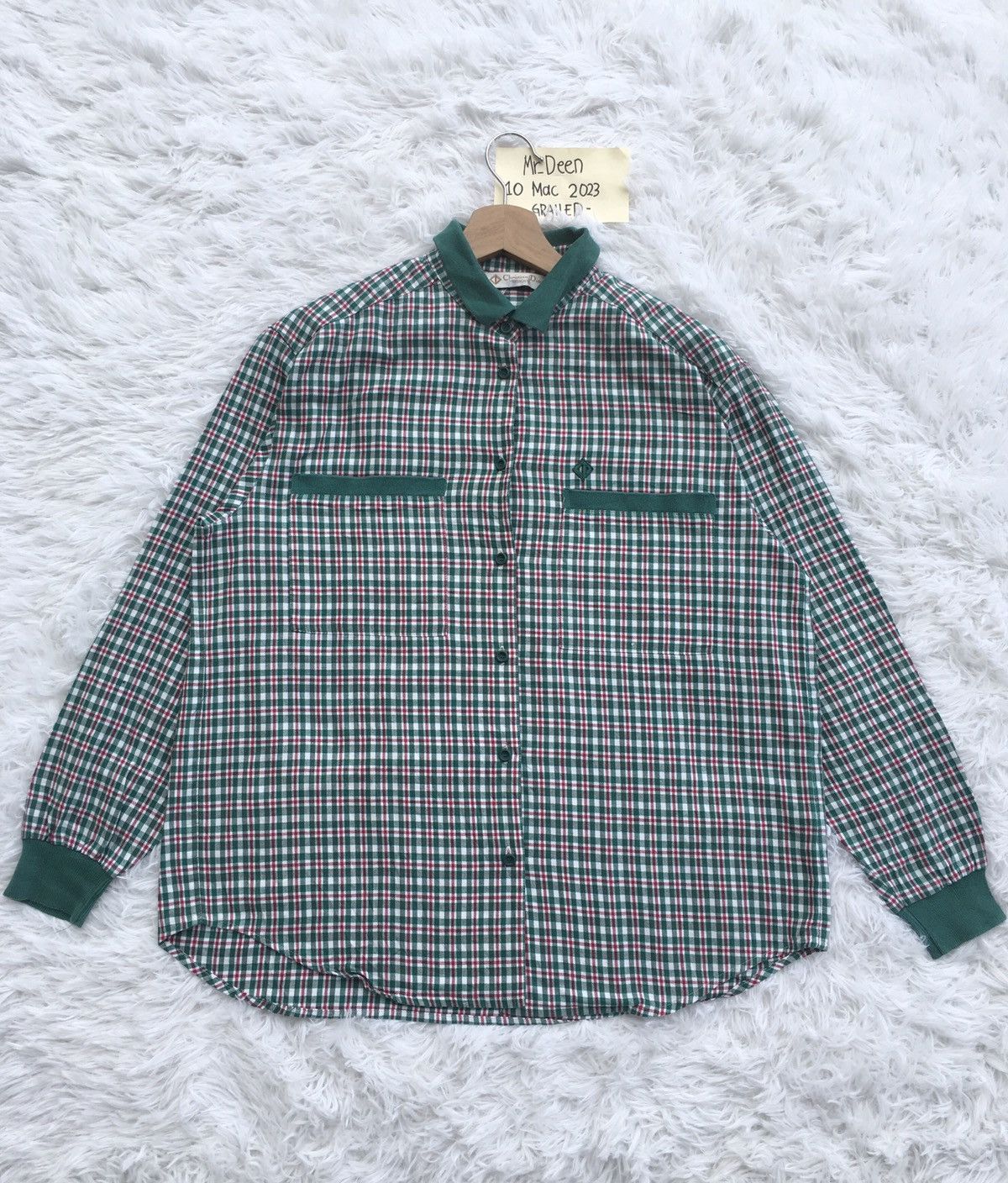 Christian Dior Monsieur Rare Vintage Christian Dior Checkered Longsleeve Shirt Size US L / EU 52-54 / 3 - 2 Thumbnail
