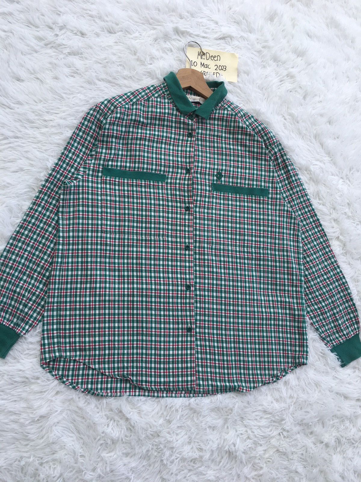 Christian Dior Monsieur Rare Vintage Christian Dior Checkered Longsleeve Shirt Size US L / EU 52-54 / 3 - 3 Thumbnail