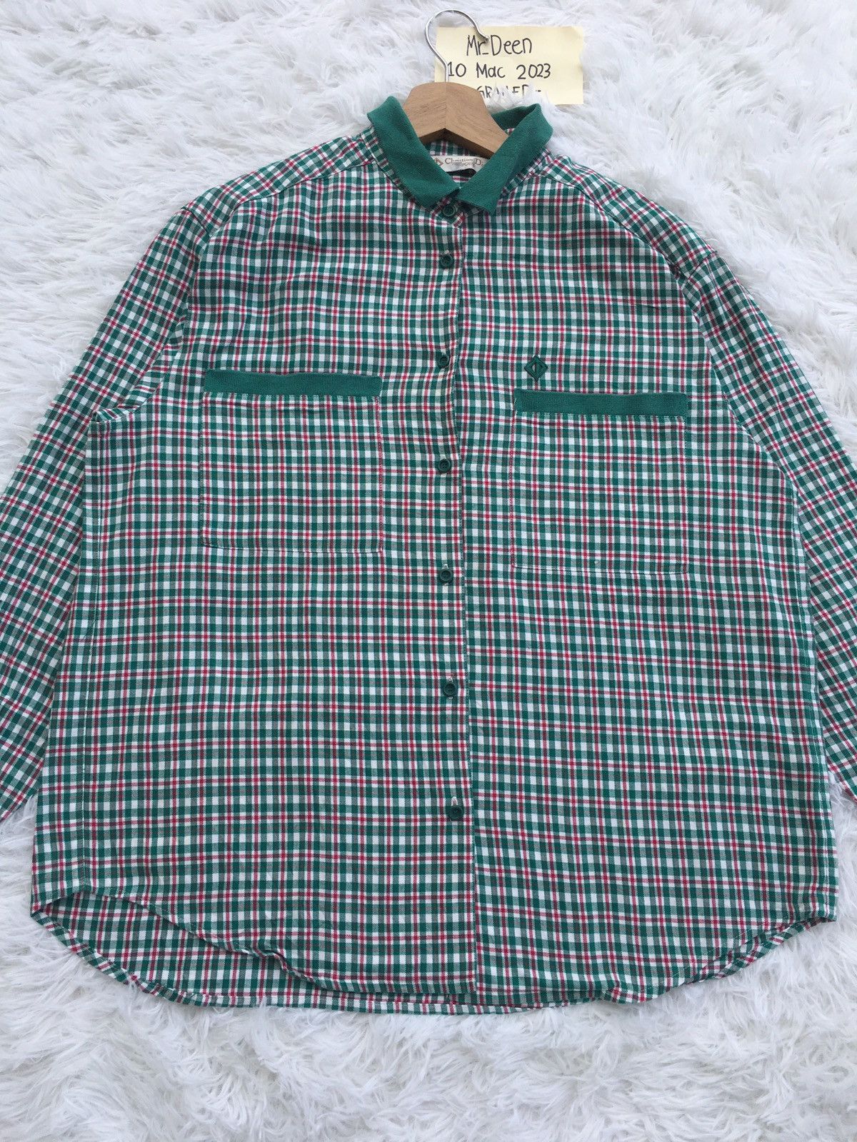 Christian Dior Monsieur Rare Vintage Christian Dior Checkered Longsleeve Shirt Size US L / EU 52-54 / 3 - 5 Thumbnail