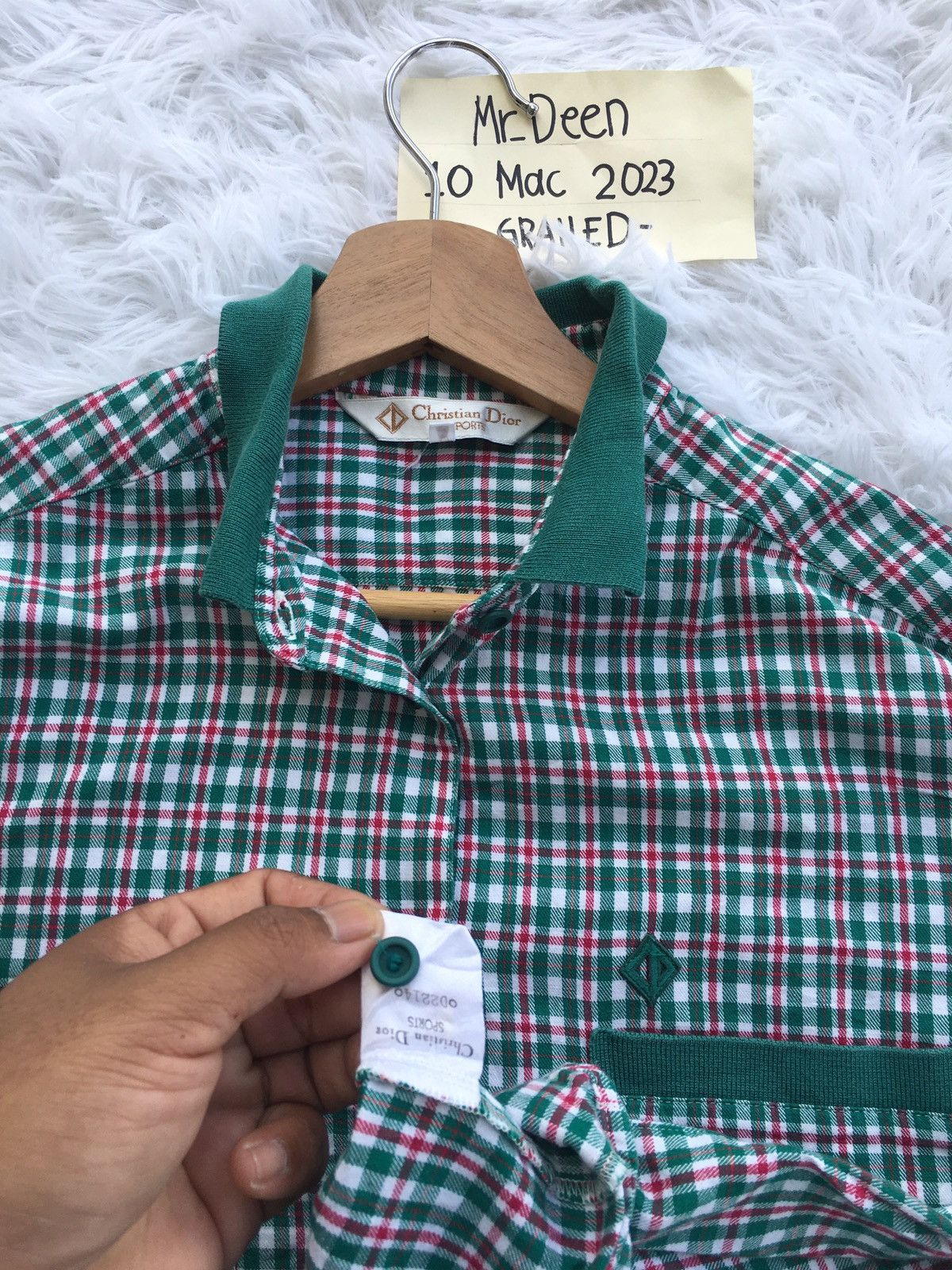 Christian Dior Monsieur Rare Vintage Christian Dior Checkered Longsleeve Shirt Size US L / EU 52-54 / 3 - 10 Thumbnail