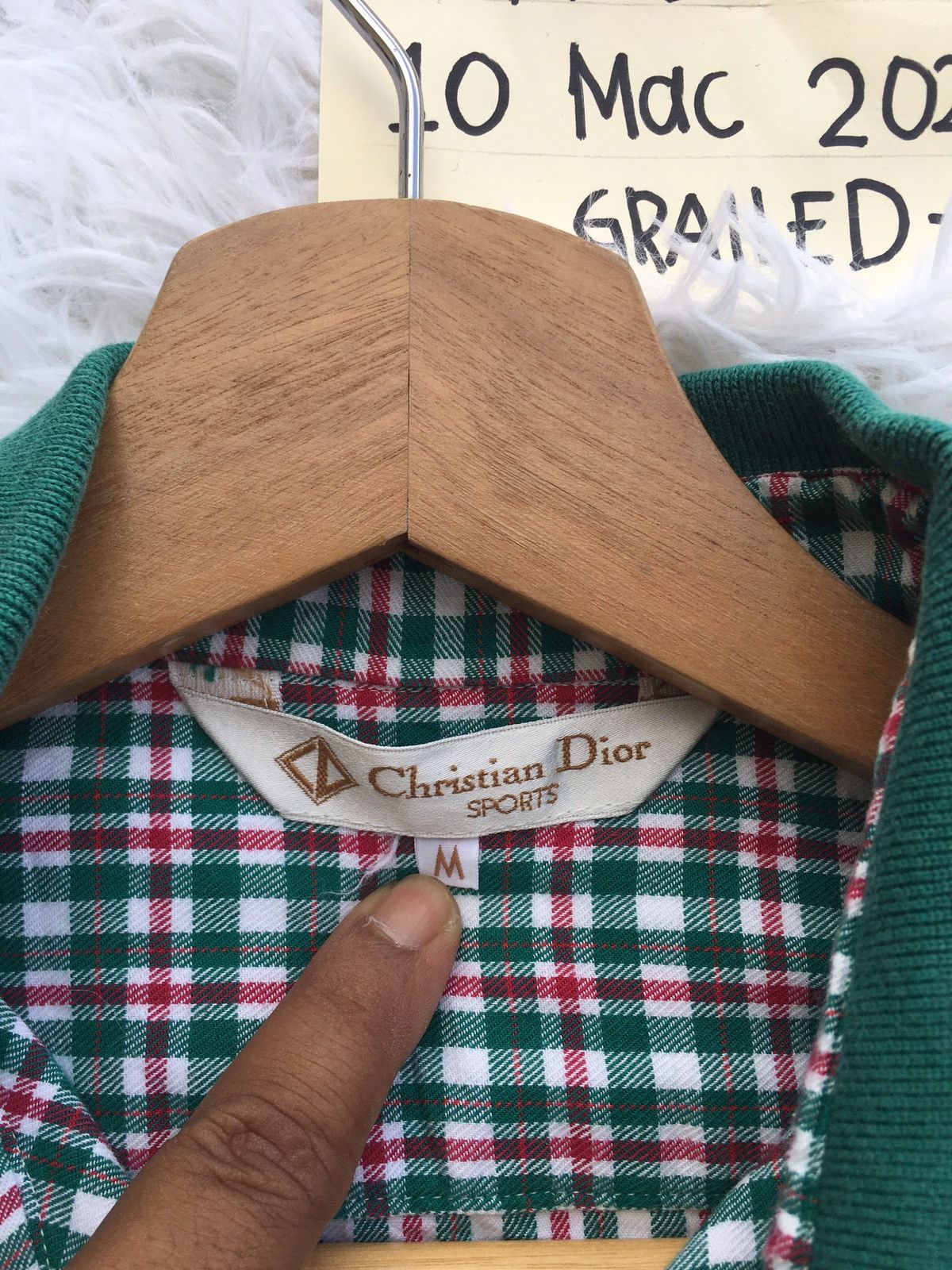 Christian Dior Monsieur Rare Vintage Christian Dior Checkered Longsleeve Shirt Size US L / EU 52-54 / 3 - 8 Thumbnail