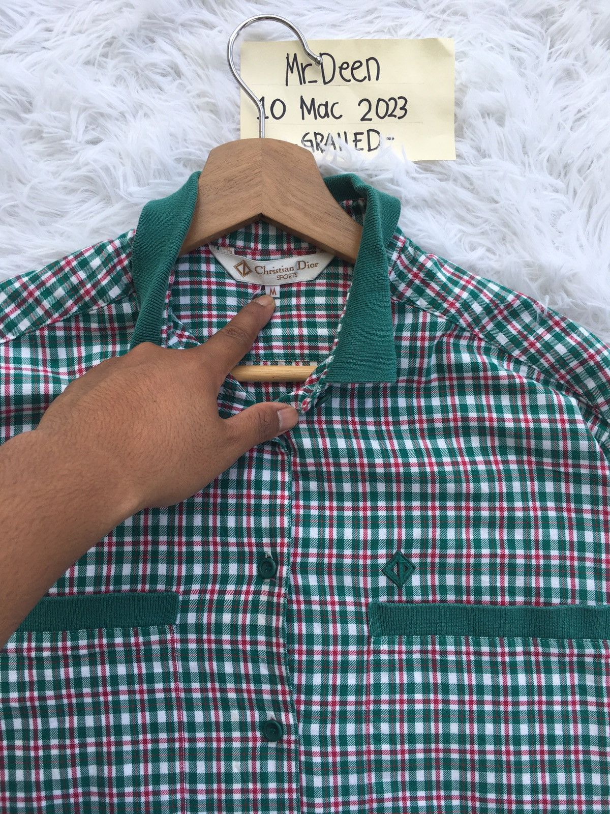 Christian Dior Monsieur Rare Vintage Christian Dior Checkered Longsleeve Shirt Size US L / EU 52-54 / 3 - 7 Thumbnail