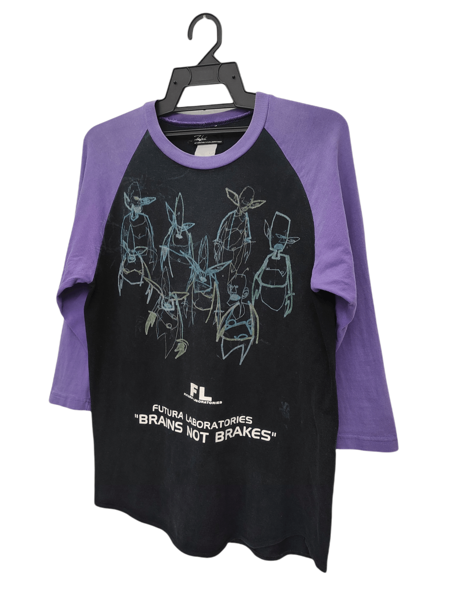 Futura 2007 FUTURA LABORATORIES " BRAINS NOT BRAKES" raglan 3Qtr Size US M / EU 48-50 / 2 - 6 Thumbnail