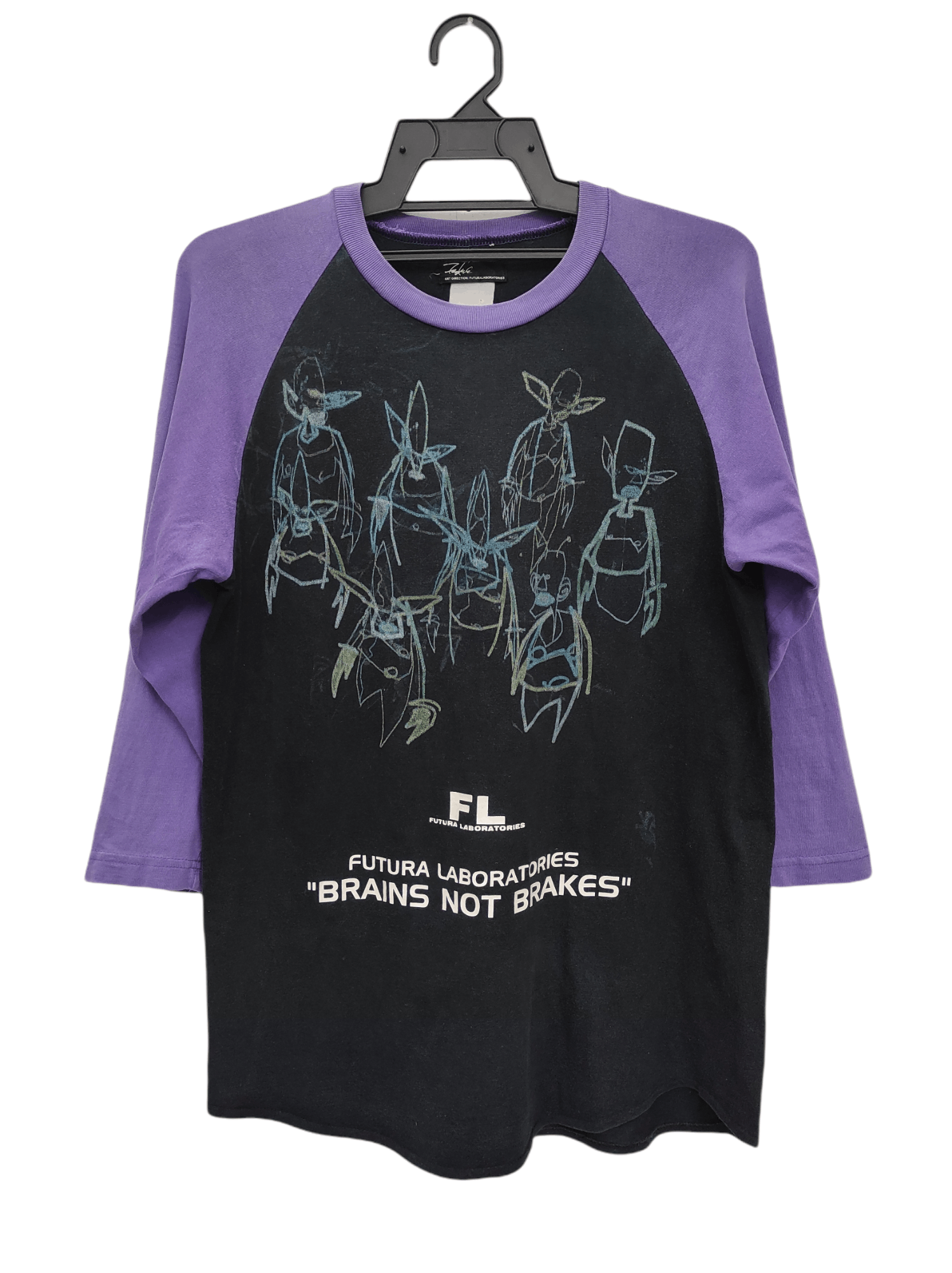 Futura 2007 FUTURA LABORATORIES " BRAINS NOT BRAKES" raglan 3Qtr Size US M / EU 48-50 / 2 - 5 Thumbnail