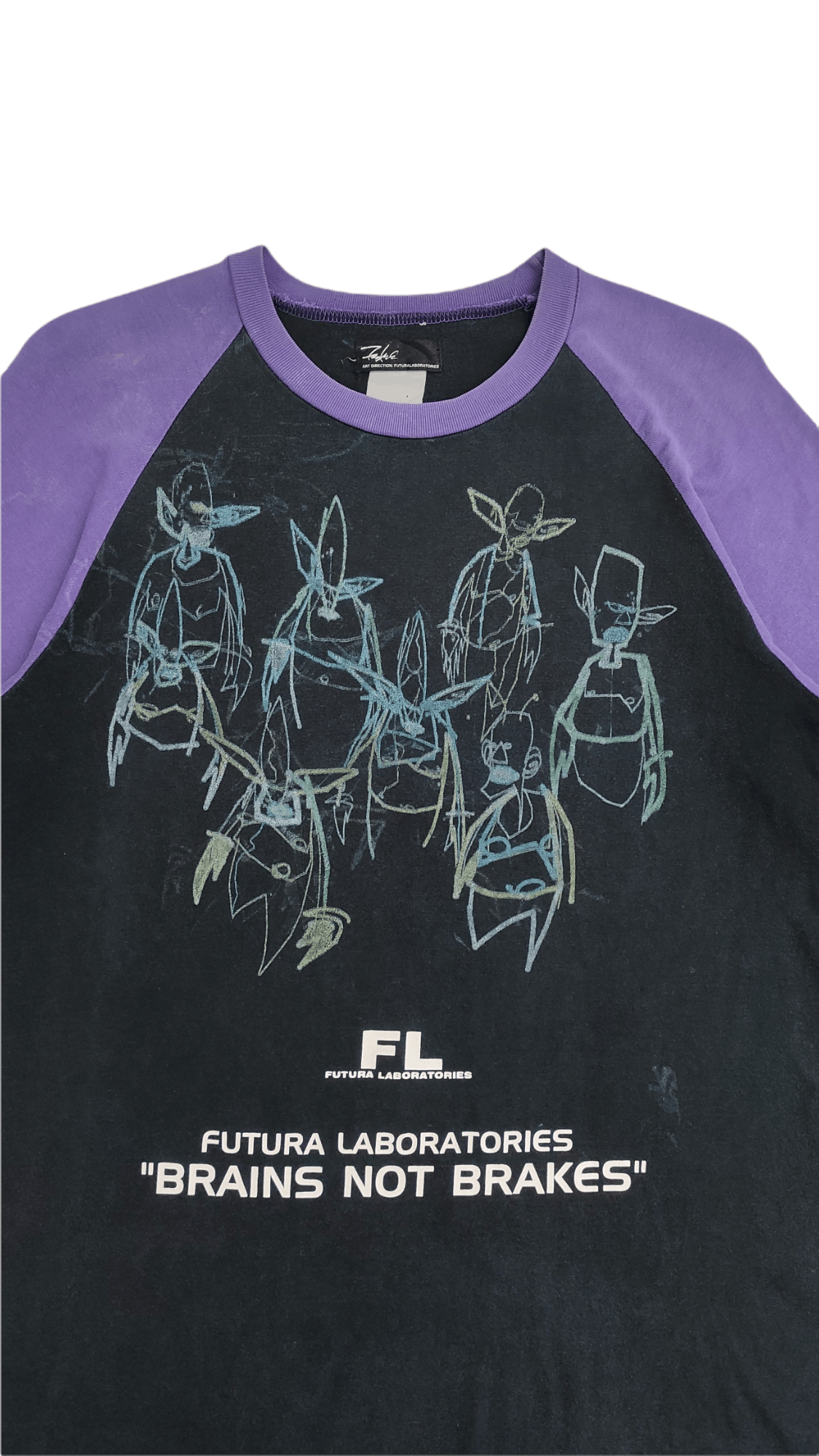 Futura 2007 FUTURA LABORATORIES " BRAINS NOT BRAKES" raglan 3Qtr Size US M / EU 48-50 / 2 - 4 Thumbnail