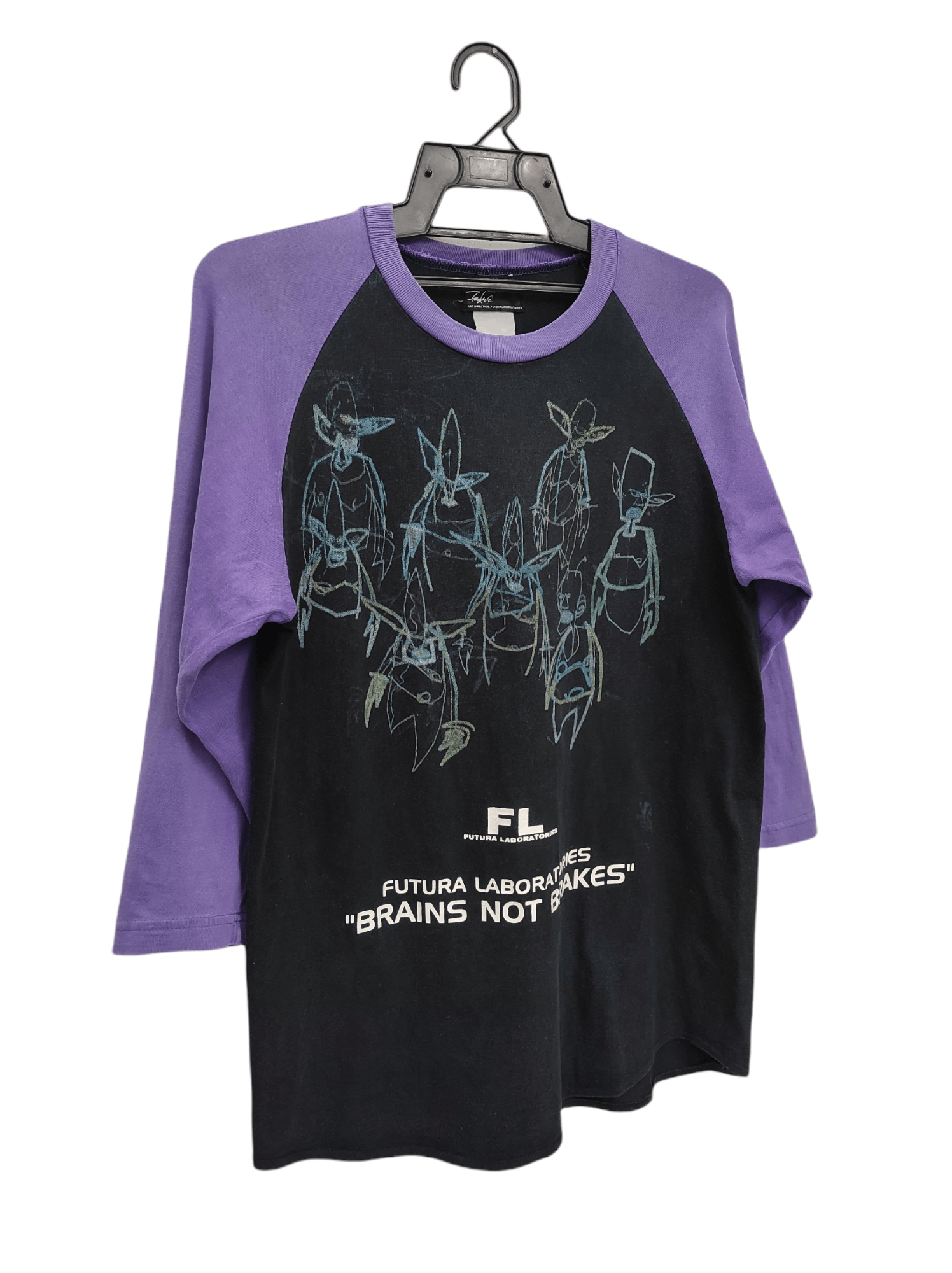 Futura 2007 FUTURA LABORATORIES " BRAINS NOT BRAKES" raglan 3Qtr Size US M / EU 48-50 / 2 - 8 Thumbnail