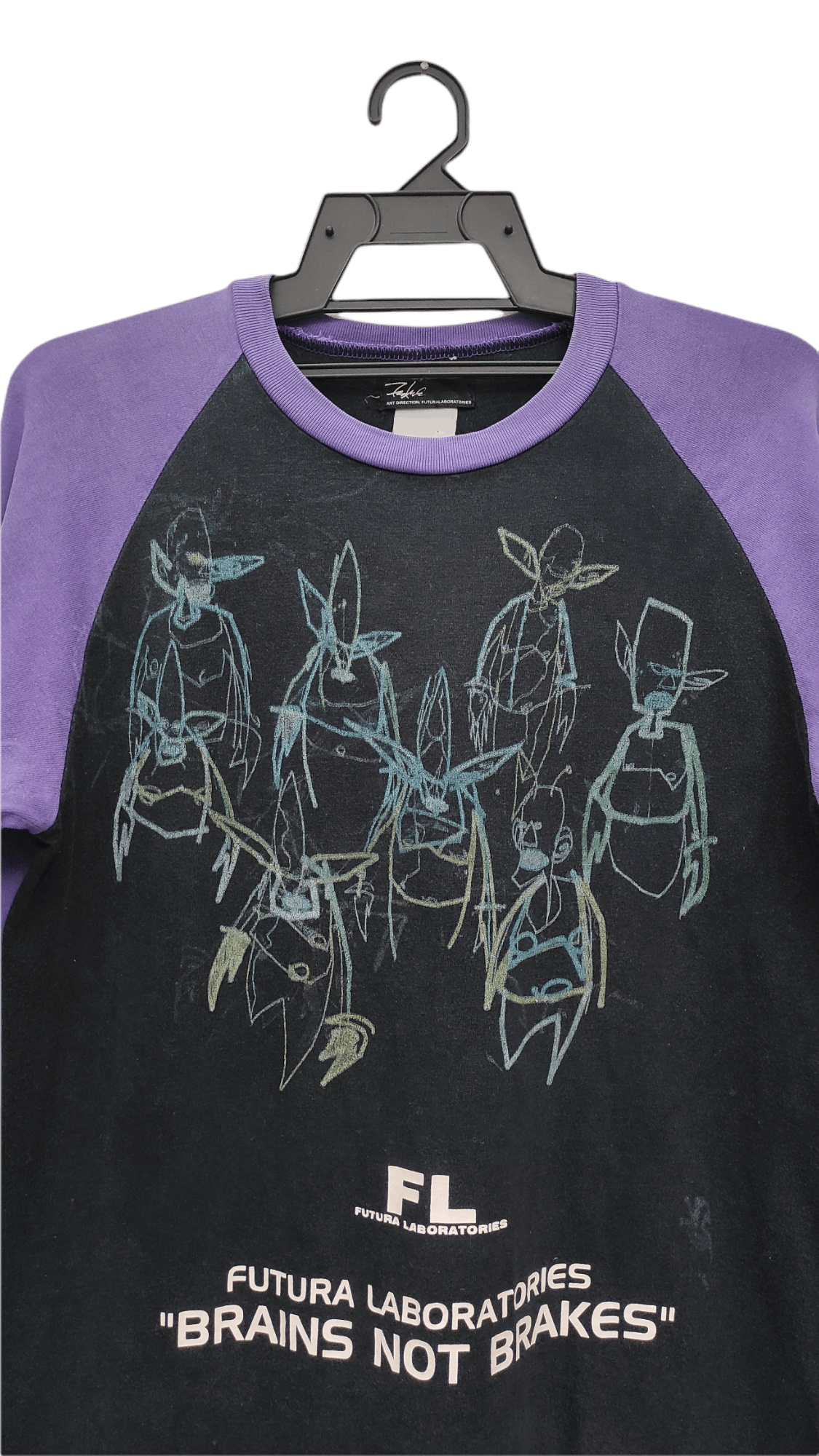 Futura 2007 FUTURA LABORATORIES " BRAINS NOT BRAKES" raglan 3Qtr Size US M / EU 48-50 / 2 - 7 Thumbnail