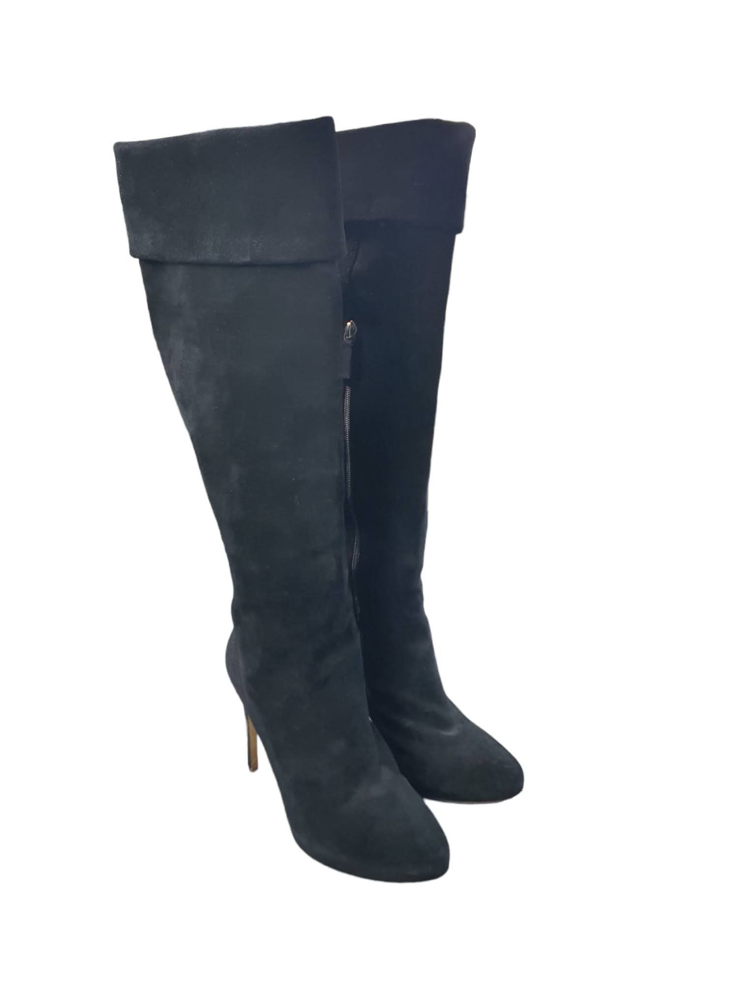 Rupert Sanderson Black Suede Knee High Boots Size 39