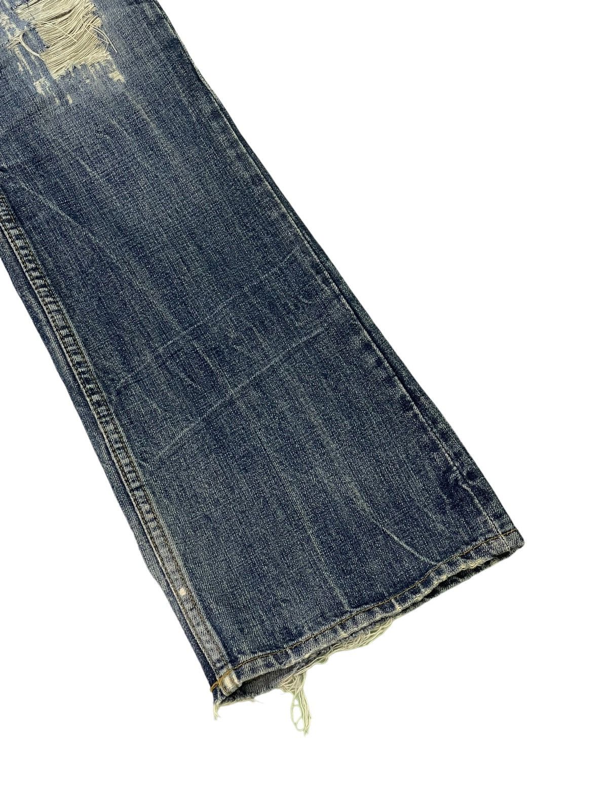 Japanese Brand Flare Jeans Russ.k Distress Denim Clawmark Boot Cut 1🟦 Size US 31 - 4 Thumbnail