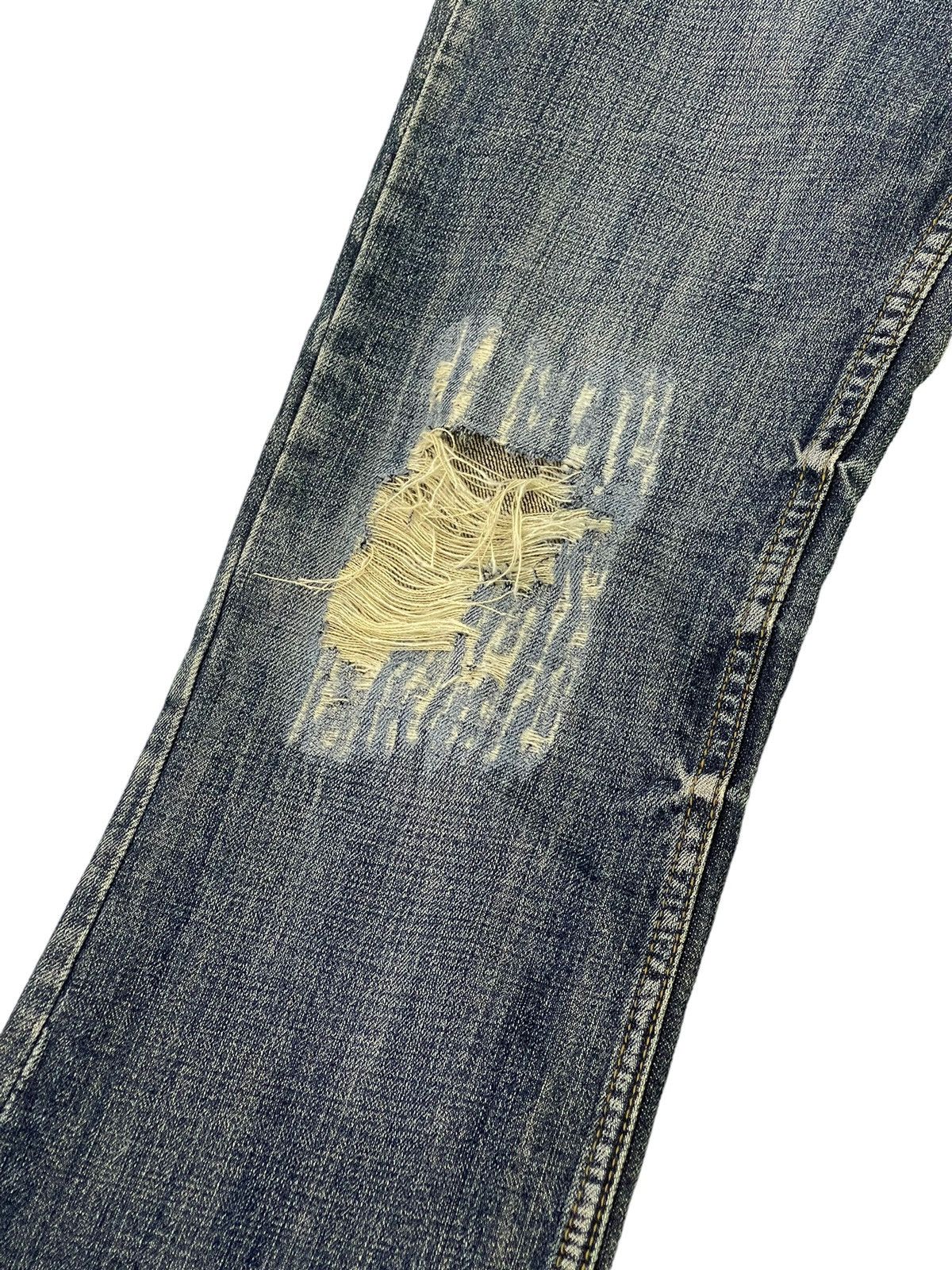 Japanese Brand Flare Jeans Russ.k Distress Denim Clawmark Boot Cut 1🟦 Size US 31 - 6 Thumbnail
