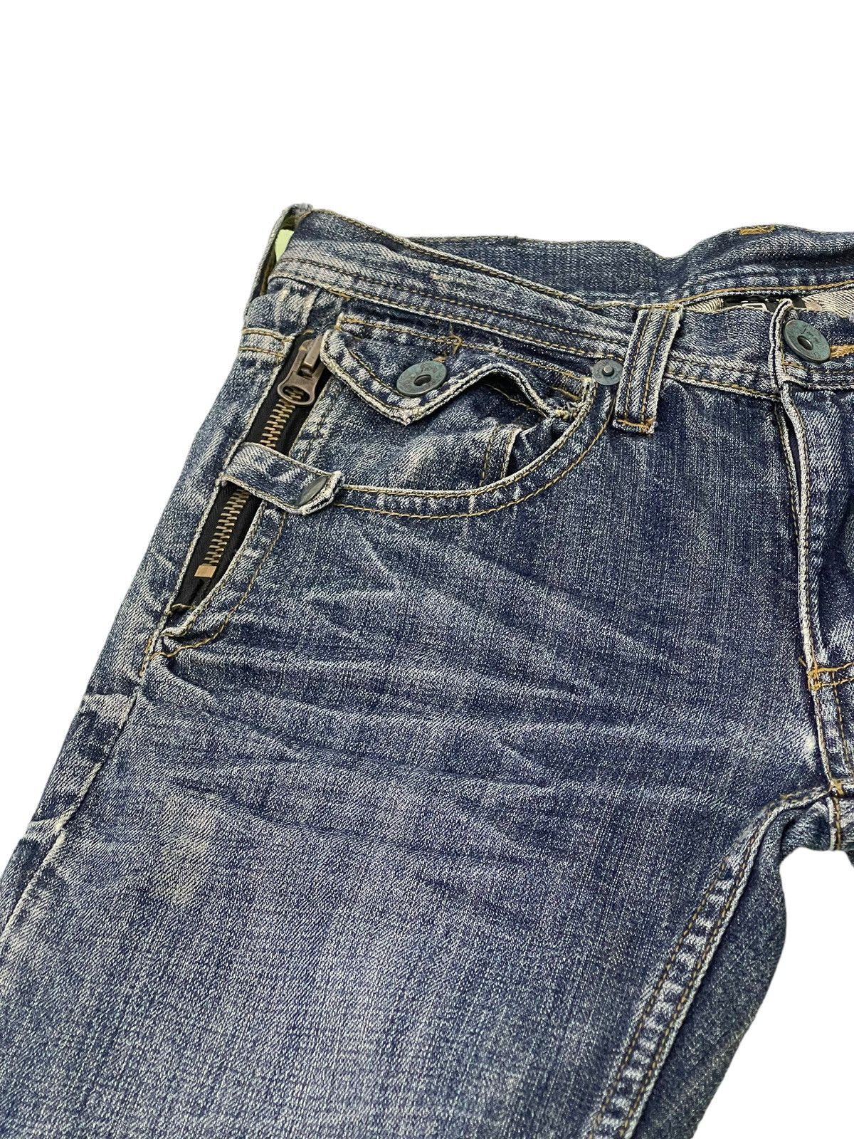 Japanese Brand Flare Jeans Russ.k Distress Denim Clawmark Boot Cut 1🟦 Size US 31 - 10 Thumbnail