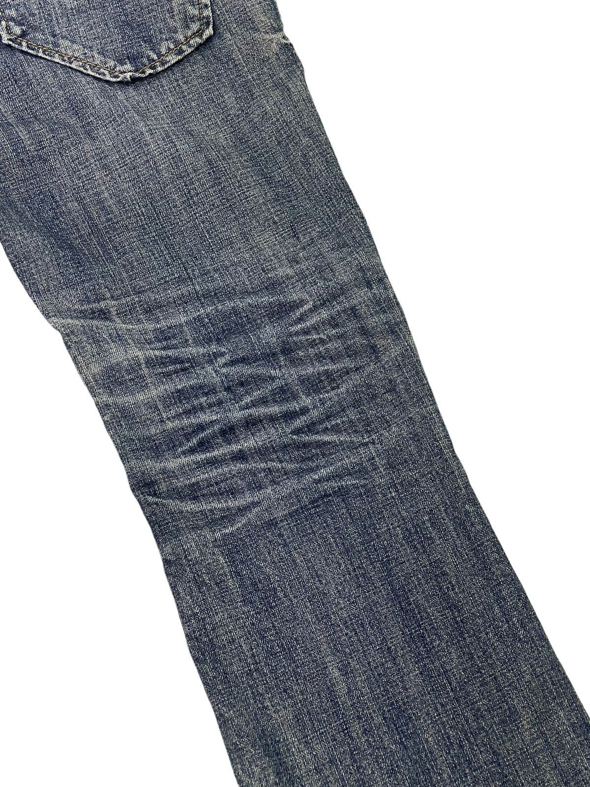 Japanese Brand Flare Jeans Russ.k Distress Denim Clawmark Boot Cut 1🟦 Size US 31 - 19 Thumbnail