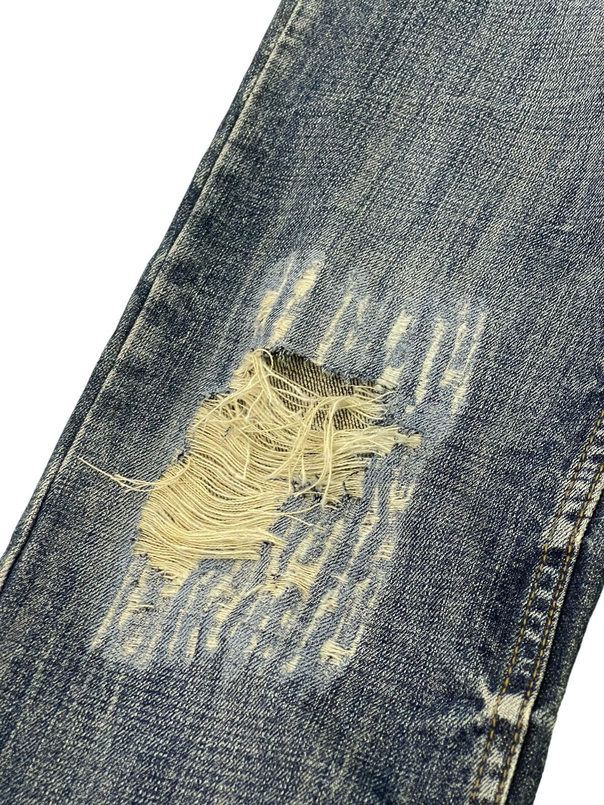 Japanese Brand Flare Jeans Russ.k Distress Denim Clawmark Boot Cut 1🟦 Size US 31 - 8 Thumbnail