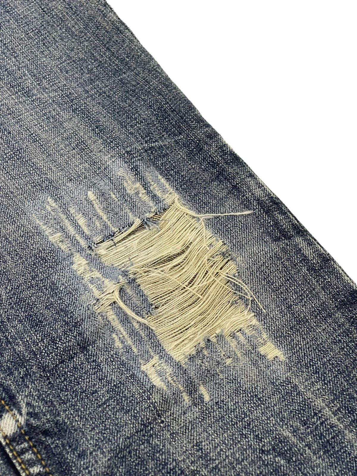 Japanese Brand Flare Jeans Russ.k Distress Denim Clawmark Boot Cut 1🟦 Size US 31 - 9 Thumbnail