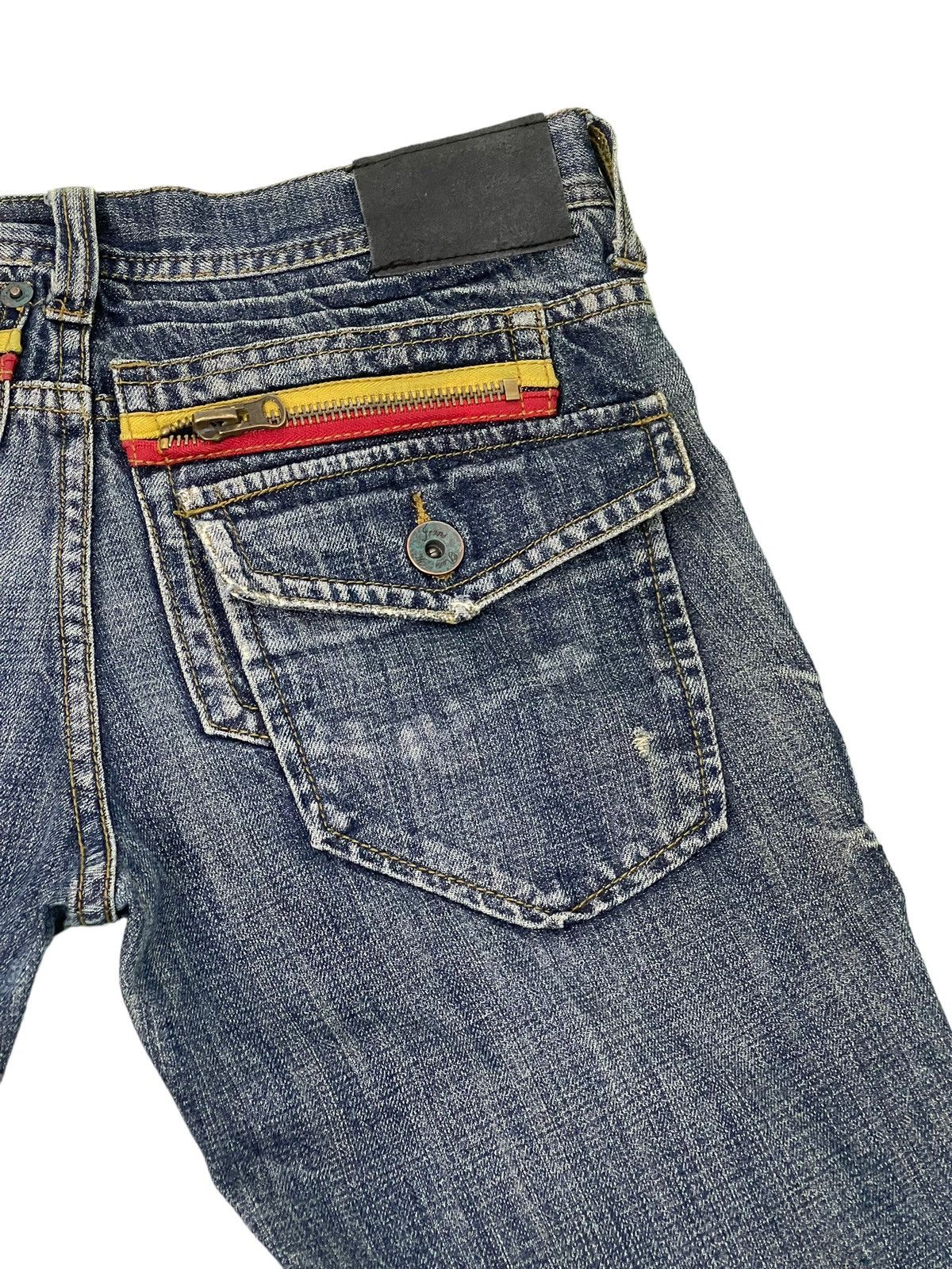 Japanese Brand Flare Jeans Russ.k Distress Denim Clawmark Boot Cut 1🟦 Size US 31 - 21 Thumbnail