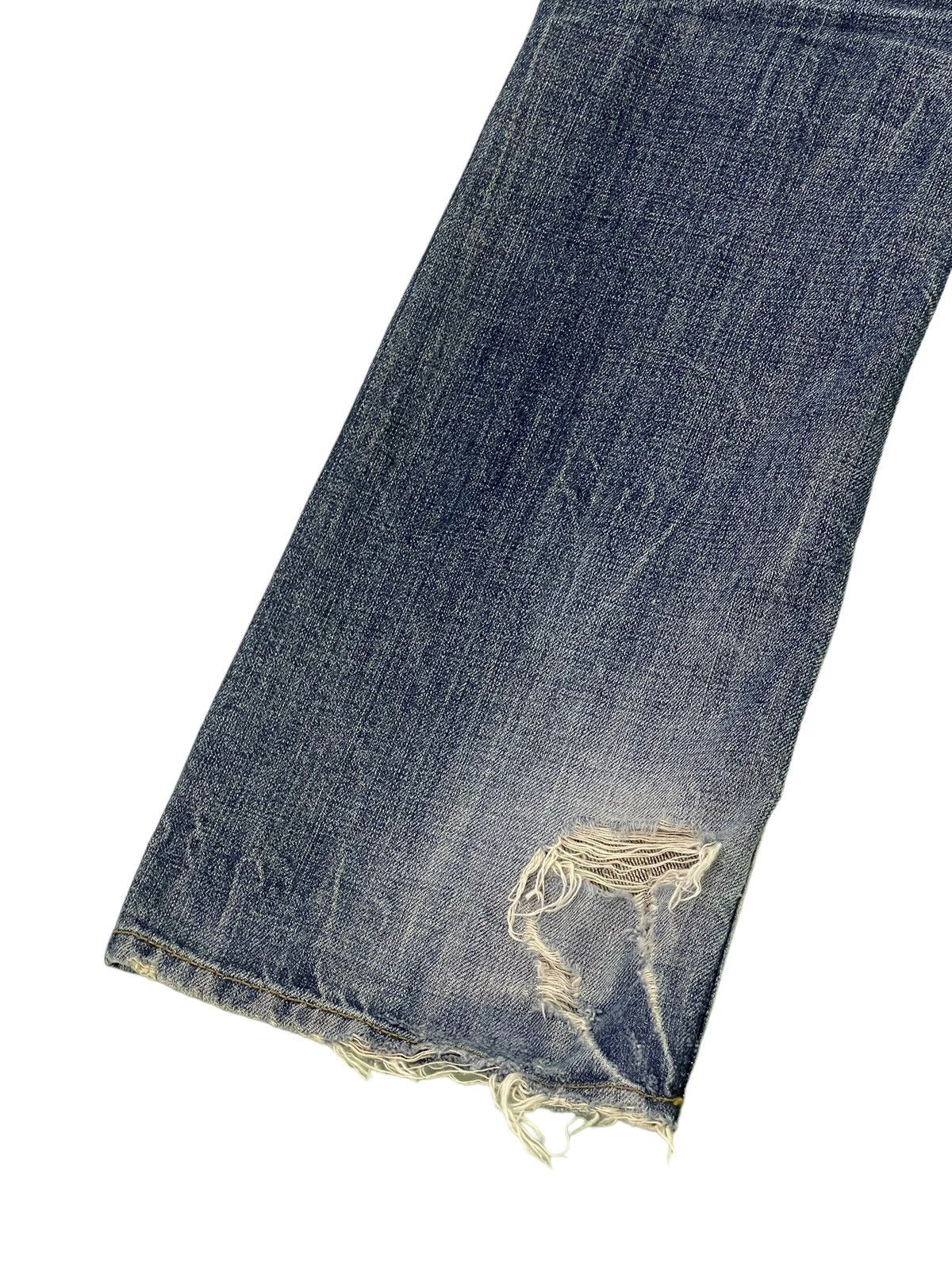 Japanese Brand Flare Jeans Russ.k Distress Denim Clawmark Boot Cut 1🟦 Size US 31 - 17 Thumbnail