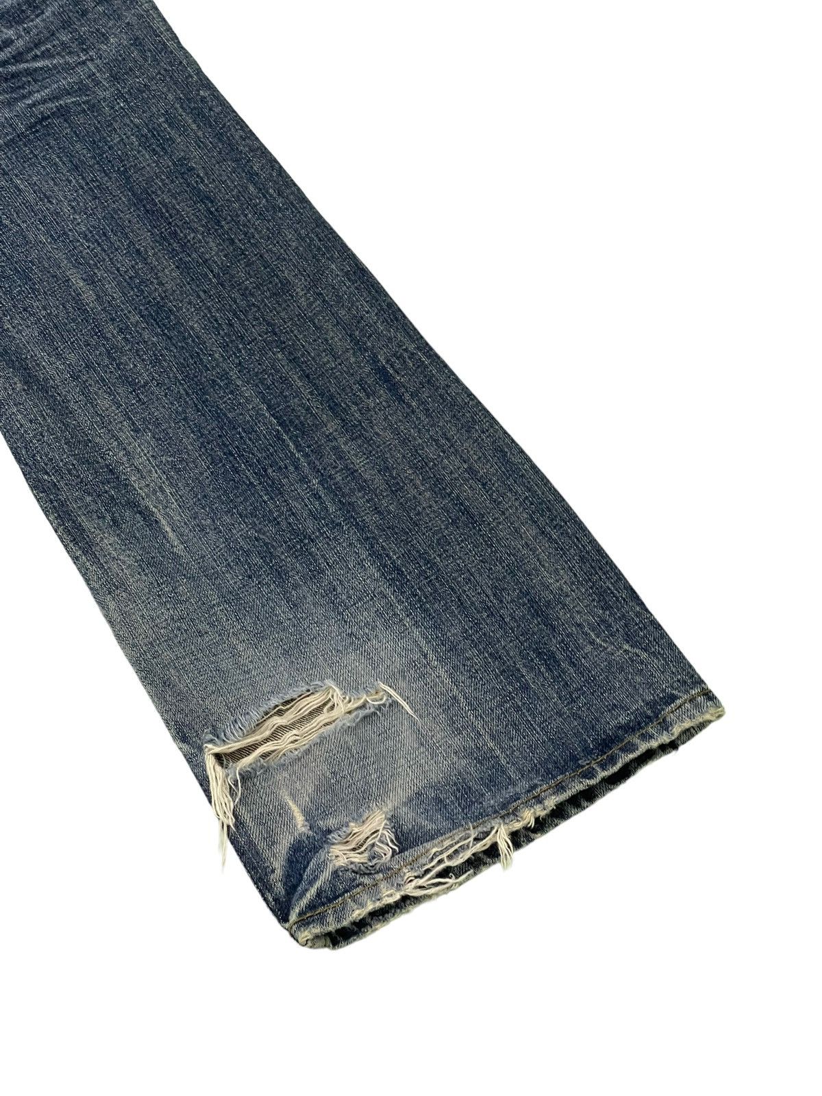 Japanese Brand Flare Jeans Russ.k Distress Denim Clawmark Boot Cut 1🟦 Size US 31 - 16 Thumbnail