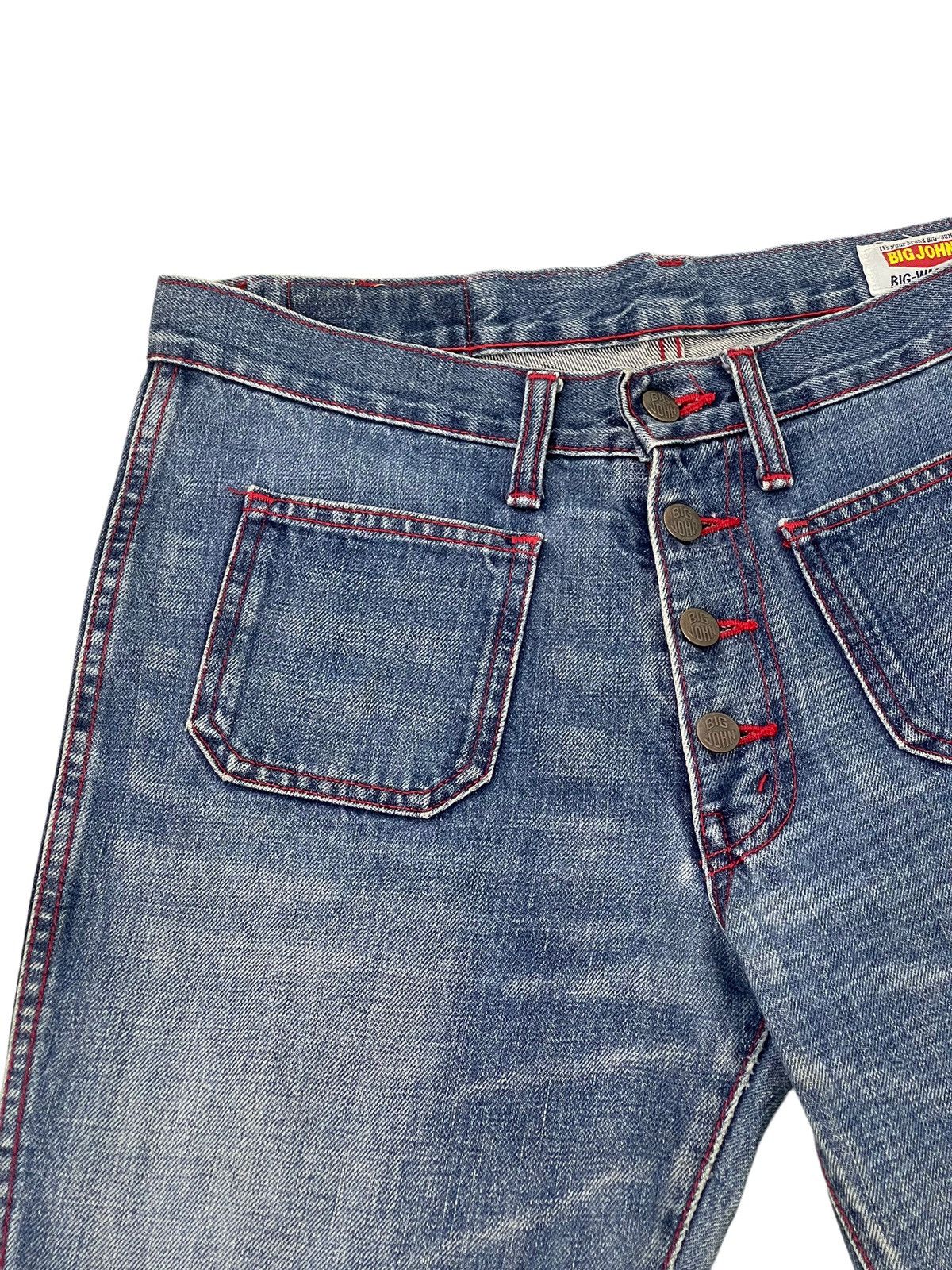 Big John Flare Jeans Vtg Big John Distress Denim Bell Bottom 1🟦 Size US 31 - 8 Thumbnail