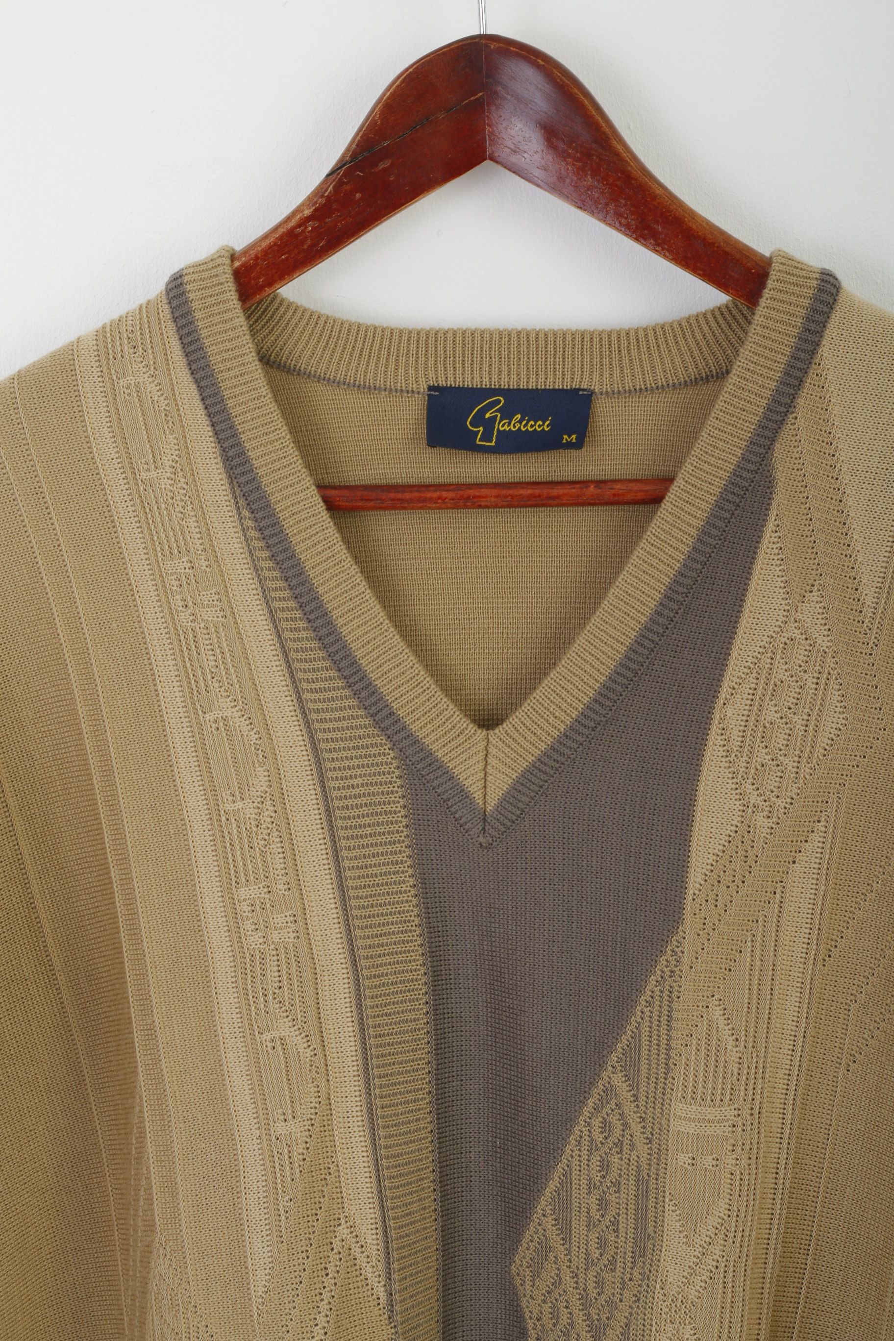 Gabicci Gabicci Men M Jumper Beige Wool Acrylic Blend 8517 Size US M / EU 48-50 / 2 - 3 Thumbnail