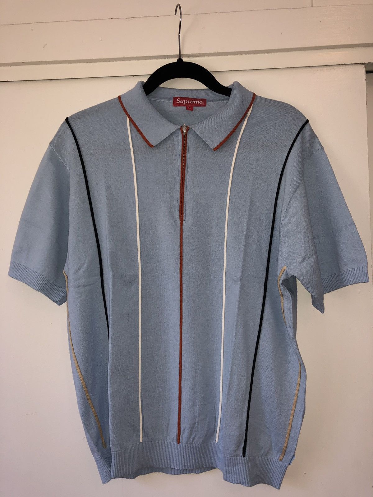 Supreme Supreme Pinstripe Half Zip Polo | Grailed