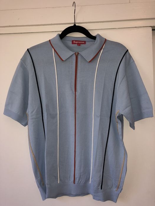 Supreme pinstripe clearance half zip polo