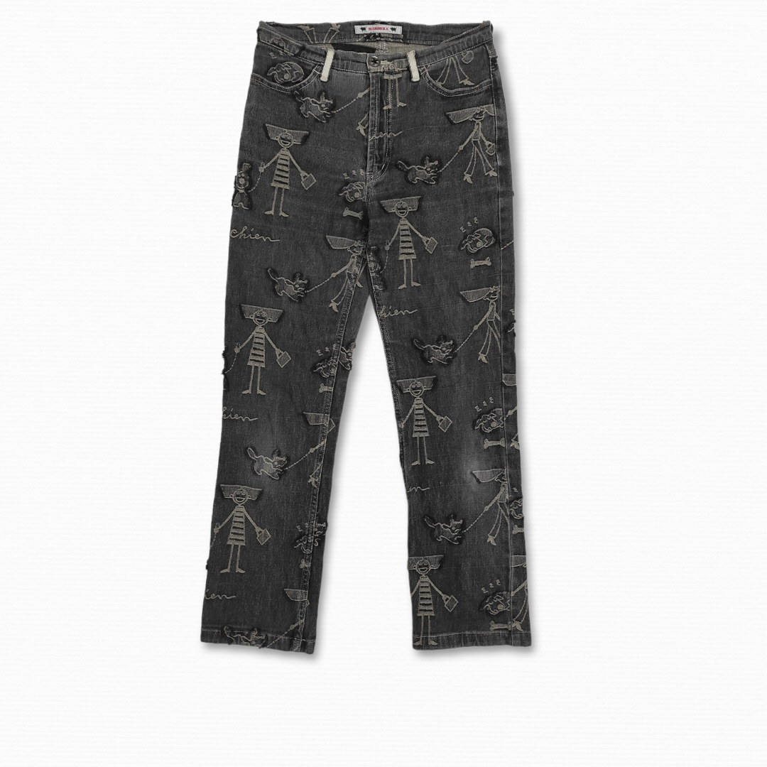 Japanese Brand OLLEBOREBLA Embossed embroidered stretch denim pants Size 27" / US 4 / IT 40 - 1 Thumbnail