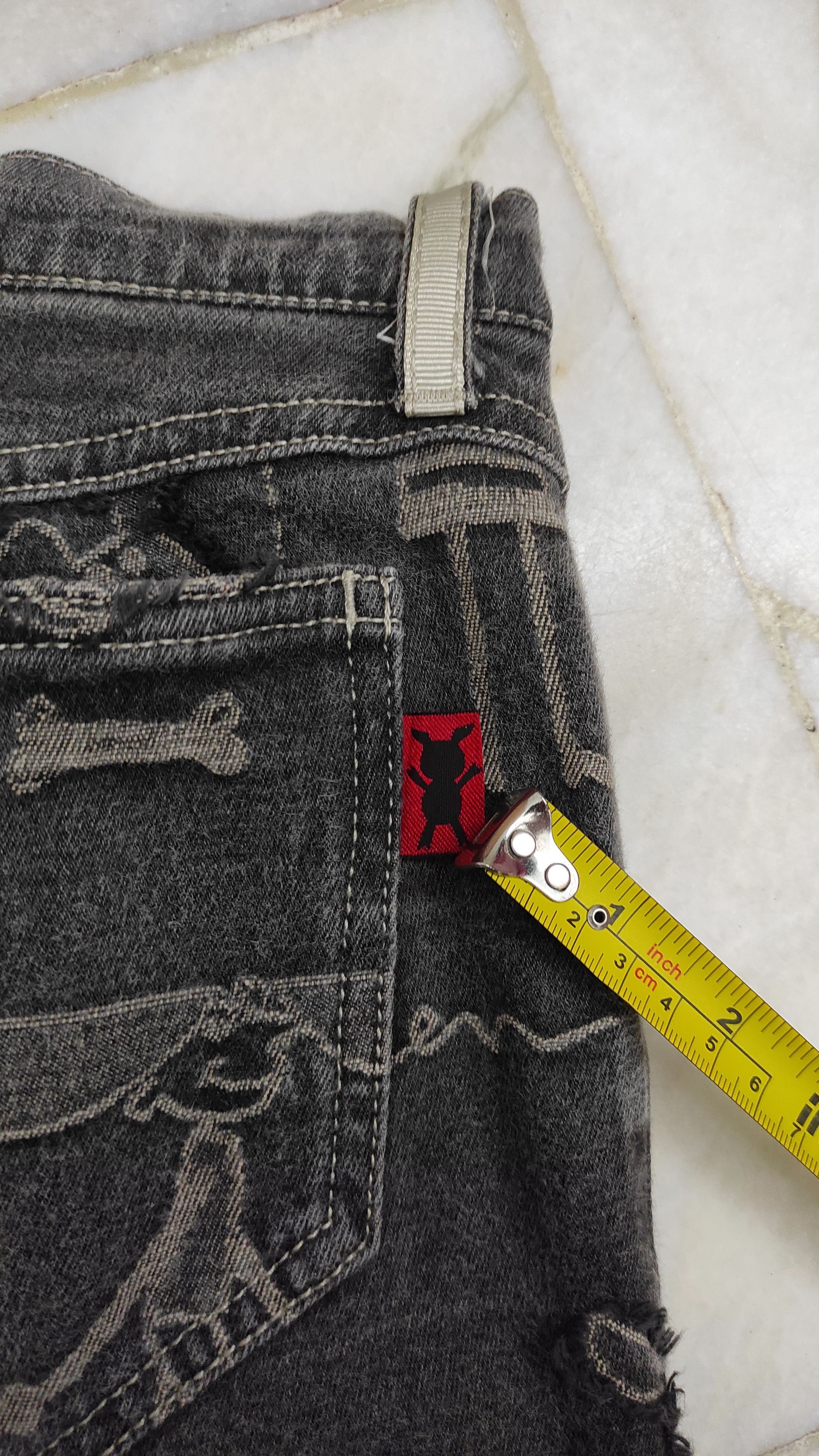 Japanese Brand OLLEBOREBLA Embossed embroidered stretch denim pants Size 27" / US 4 / IT 40 - 6 Thumbnail