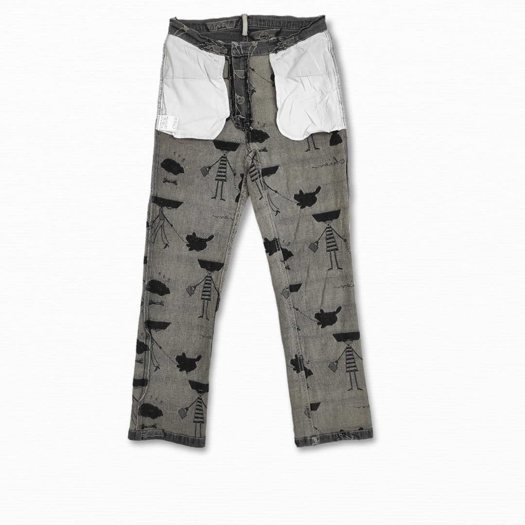 Japanese Brand OLLEBOREBLA Embossed embroidered stretch denim pants Size 27" / US 4 / IT 40 - 8 Thumbnail
