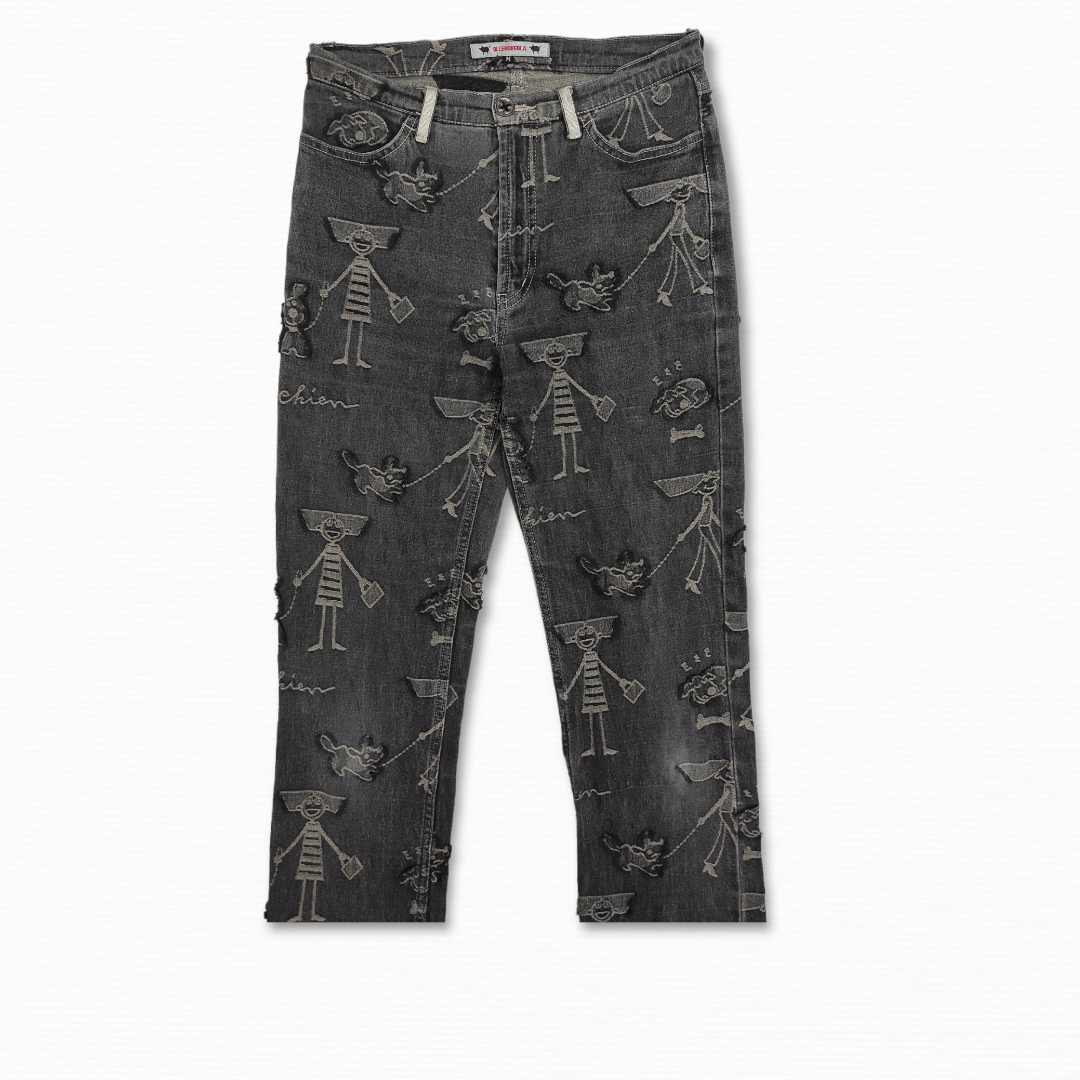 Japanese Brand OLLEBOREBLA Embossed embroidered stretch denim pants Size 27" / US 4 / IT 40 - 10 Thumbnail