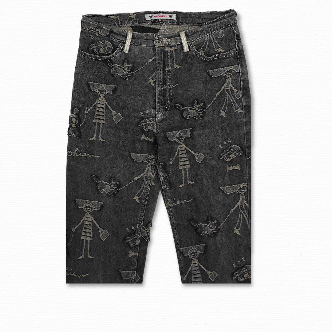 Japanese Brand OLLEBOREBLA Embossed embroidered stretch denim pants Size 27" / US 4 / IT 40 - 11 Thumbnail