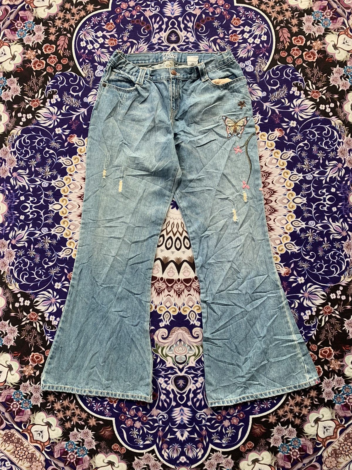 Gap Vintage Flare GAP Distressed Jeans Size 30" / US 8 / IT 44 - 1 Thumbnail