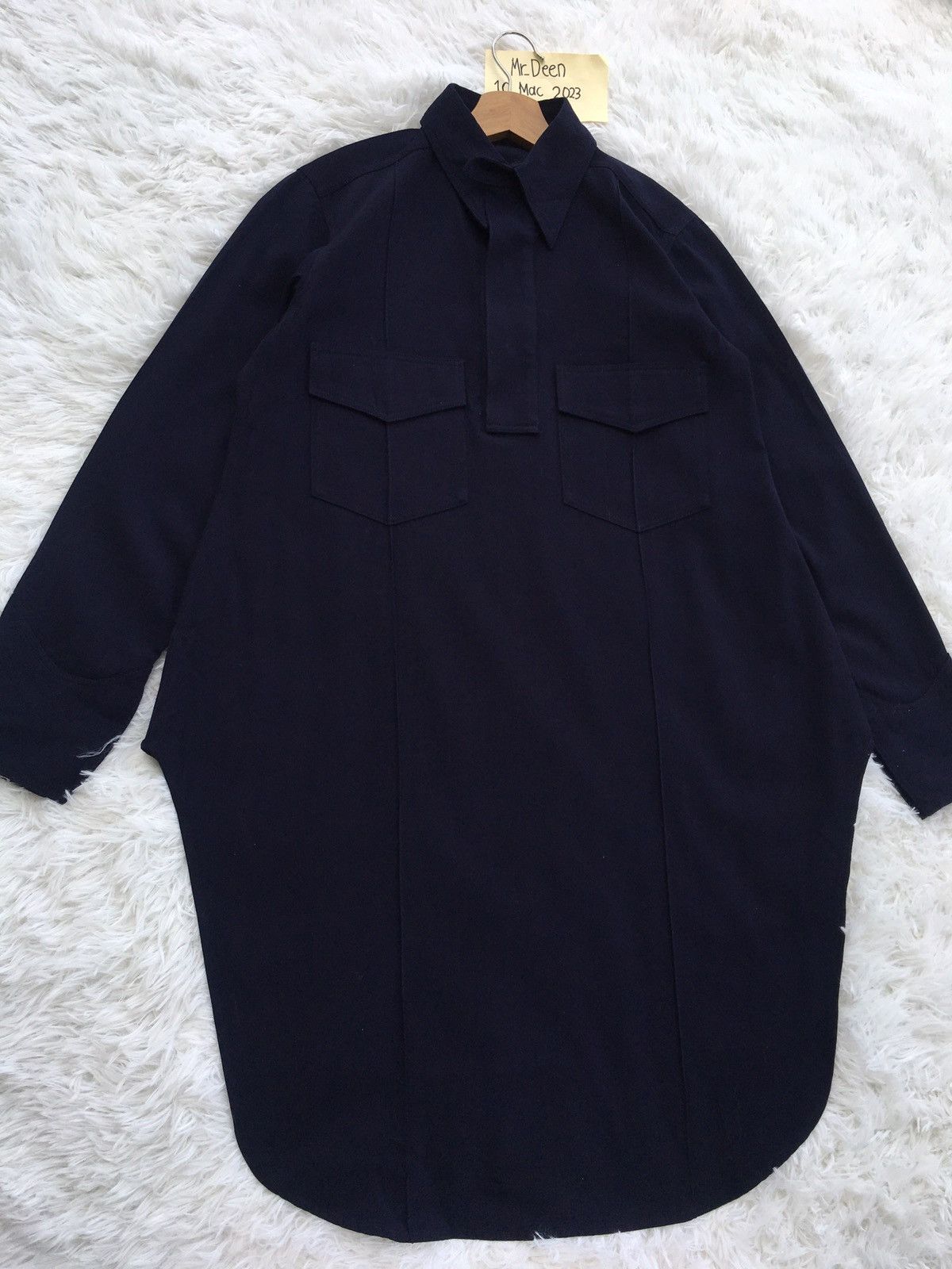Yohji Yamamoto Vintage 90s Yohji Yamamoto Double Pocket Shirt Wool Dress Size M / US 6-8 / IT 42-44 - 4 Thumbnail