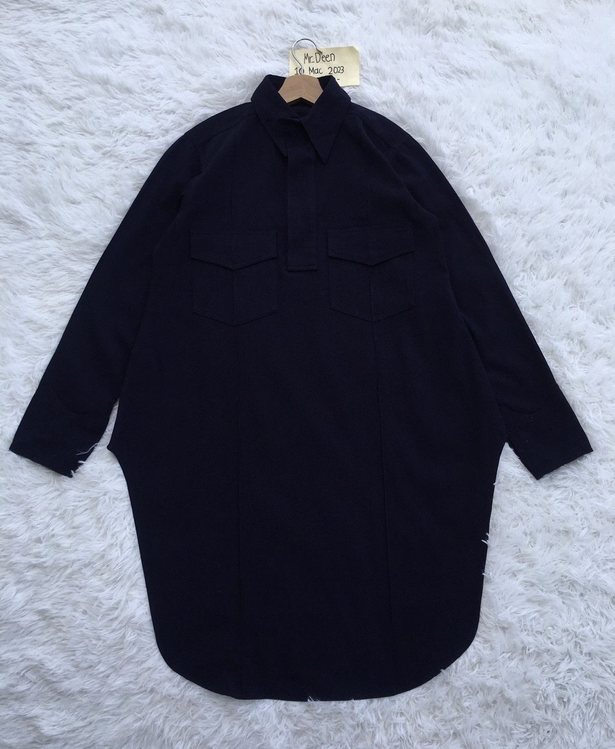 Yohji Yamamoto Vintage 90s Yohji Yamamoto Double Pocket Shirt Wool Dress Size M / US 6-8 / IT 42-44 - 3 Thumbnail