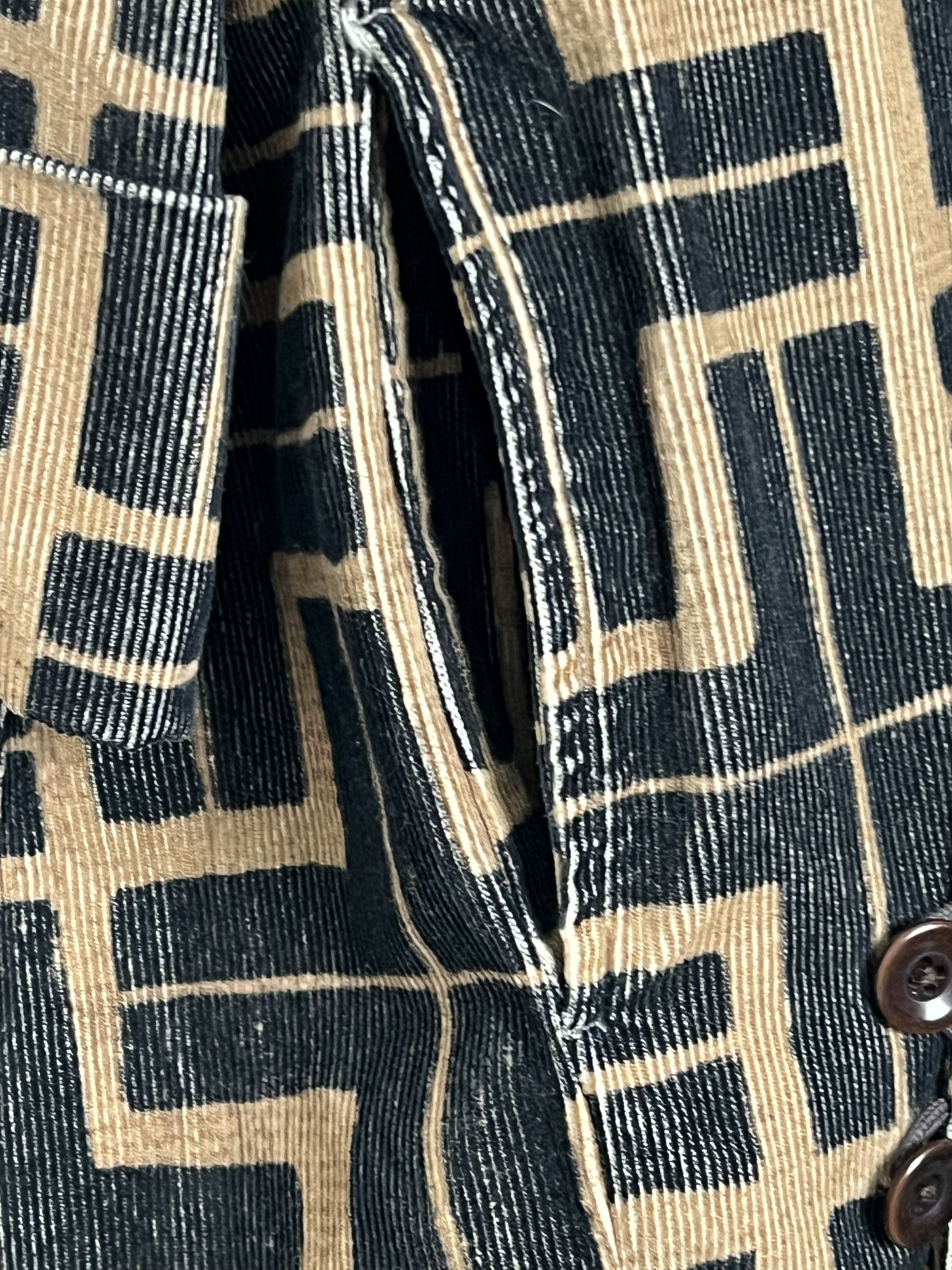 Kapital Long Double Breasted Native Printed Corduroy Coat Size US S / EU 44-46 / 1 - 5 Thumbnail