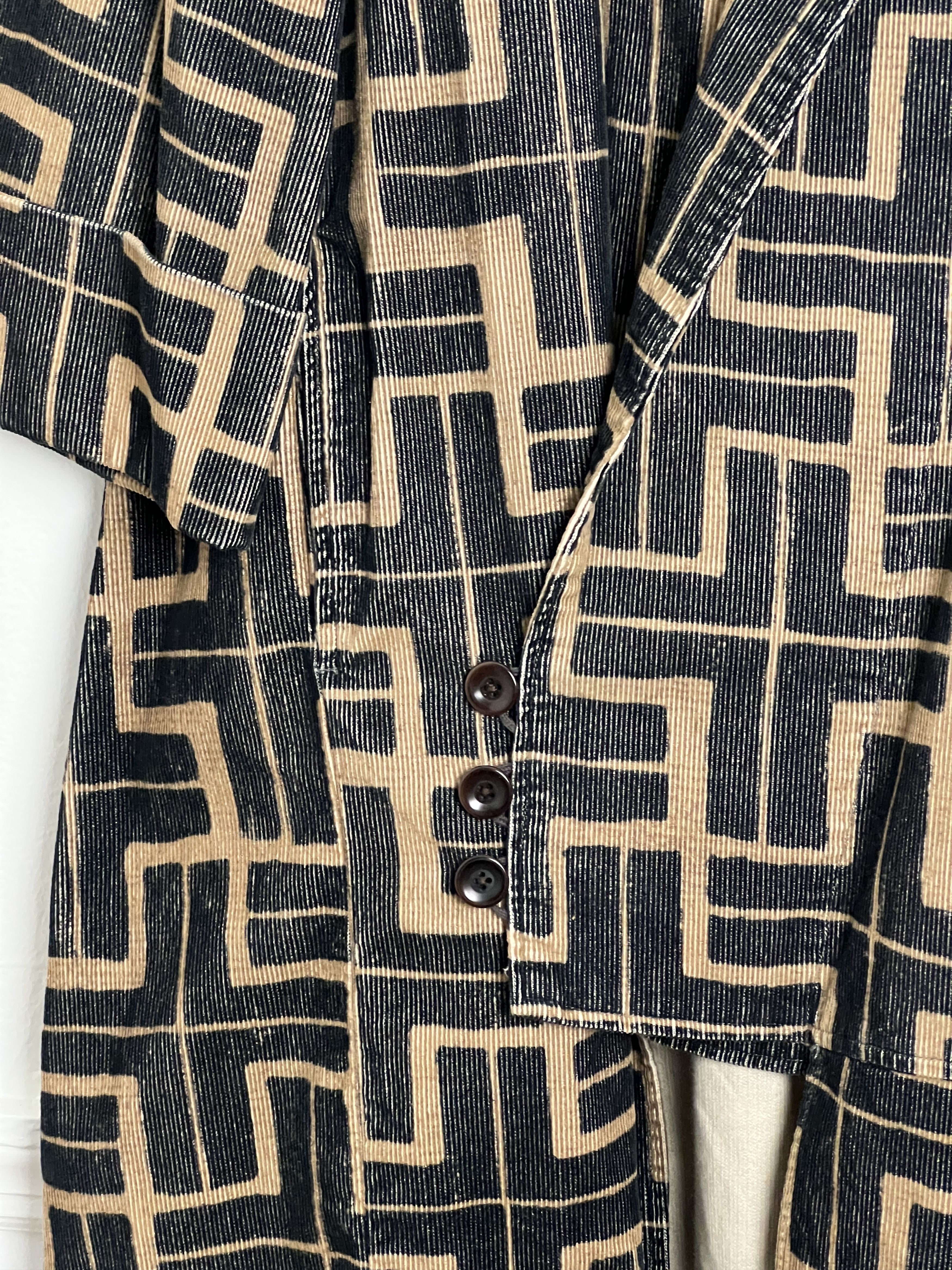 Kapital Long Double Breasted Native Printed Corduroy Coat Size US S / EU 44-46 / 1 - 4 Thumbnail