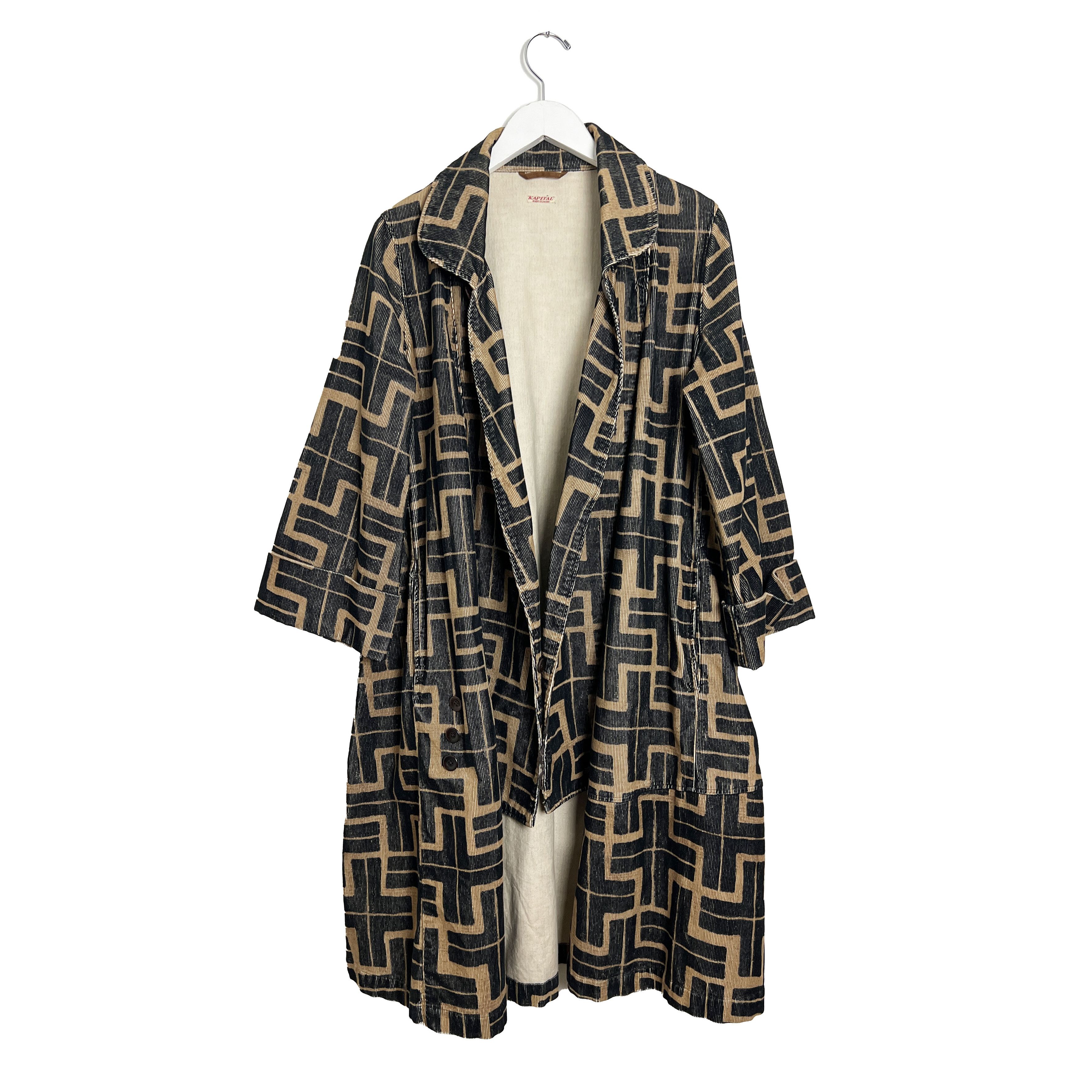 Kapital Long Double Breasted Native Printed Corduroy Coat Size US S / EU 44-46 / 1 - 2 Thumbnail