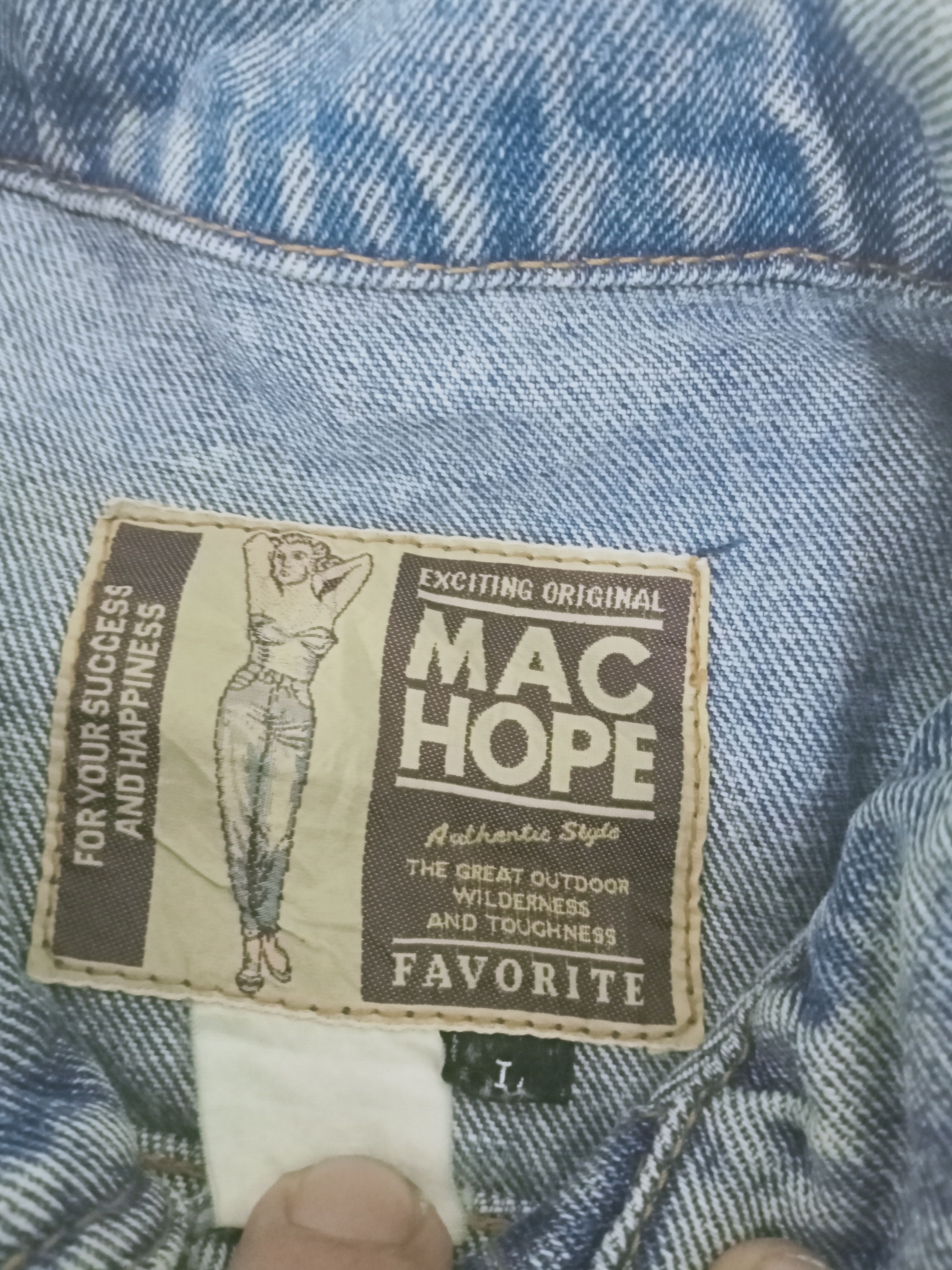 Japanese Brand Vintage Mac Hope Denim Jeans Trucker Jacket Size US L / EU 52-54 / 3 - 10 Thumbnail