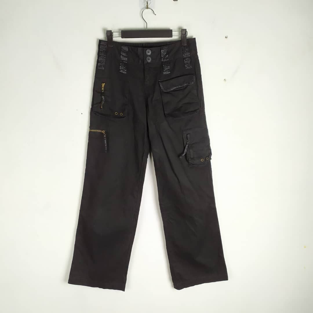 Designer × Japanese Brand JAPANES BRAND BLACK DOUBLE WAIST CARGO PANTS MULTIPOCKET Size US 26 / EU 42 - 1 Thumbnail