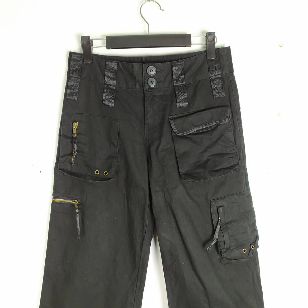 Designer × Japanese Brand JAPANES BRAND BLACK DOUBLE WAIST CARGO PANTS MULTIPOCKET Size US 26 / EU 42 - 2 Thumbnail
