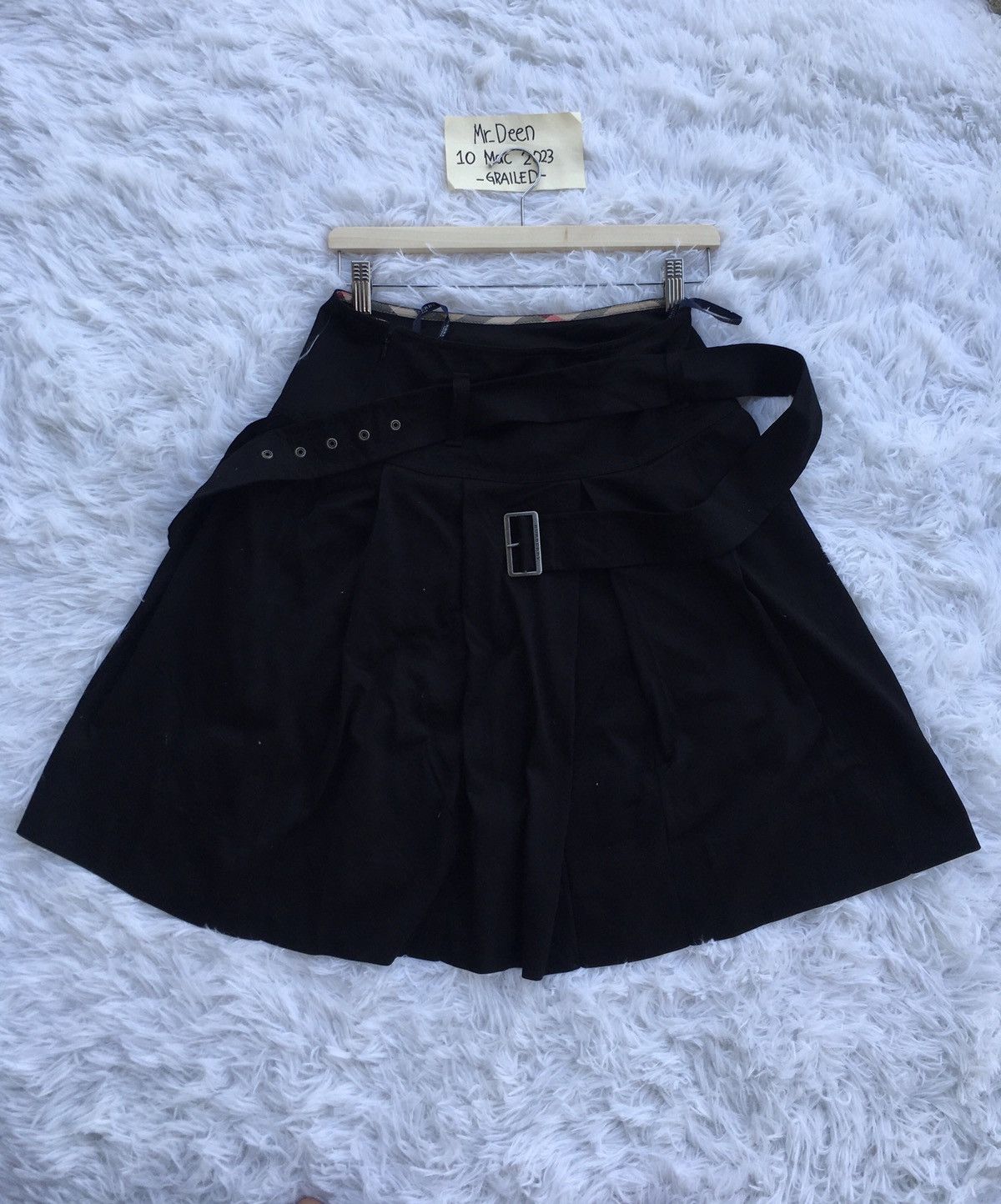 image of Burberry Midi Skirt in Black, Women's (Size 28)