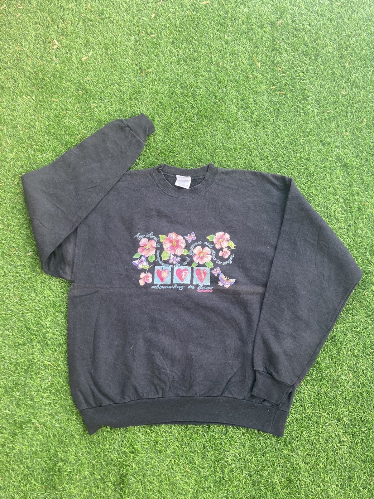 Hanes × Vintage VINTAGE HANES FLORAL PRINTED SWEATSHIRT Size US L / EU 52-54 / 3 - 1 Thumbnail