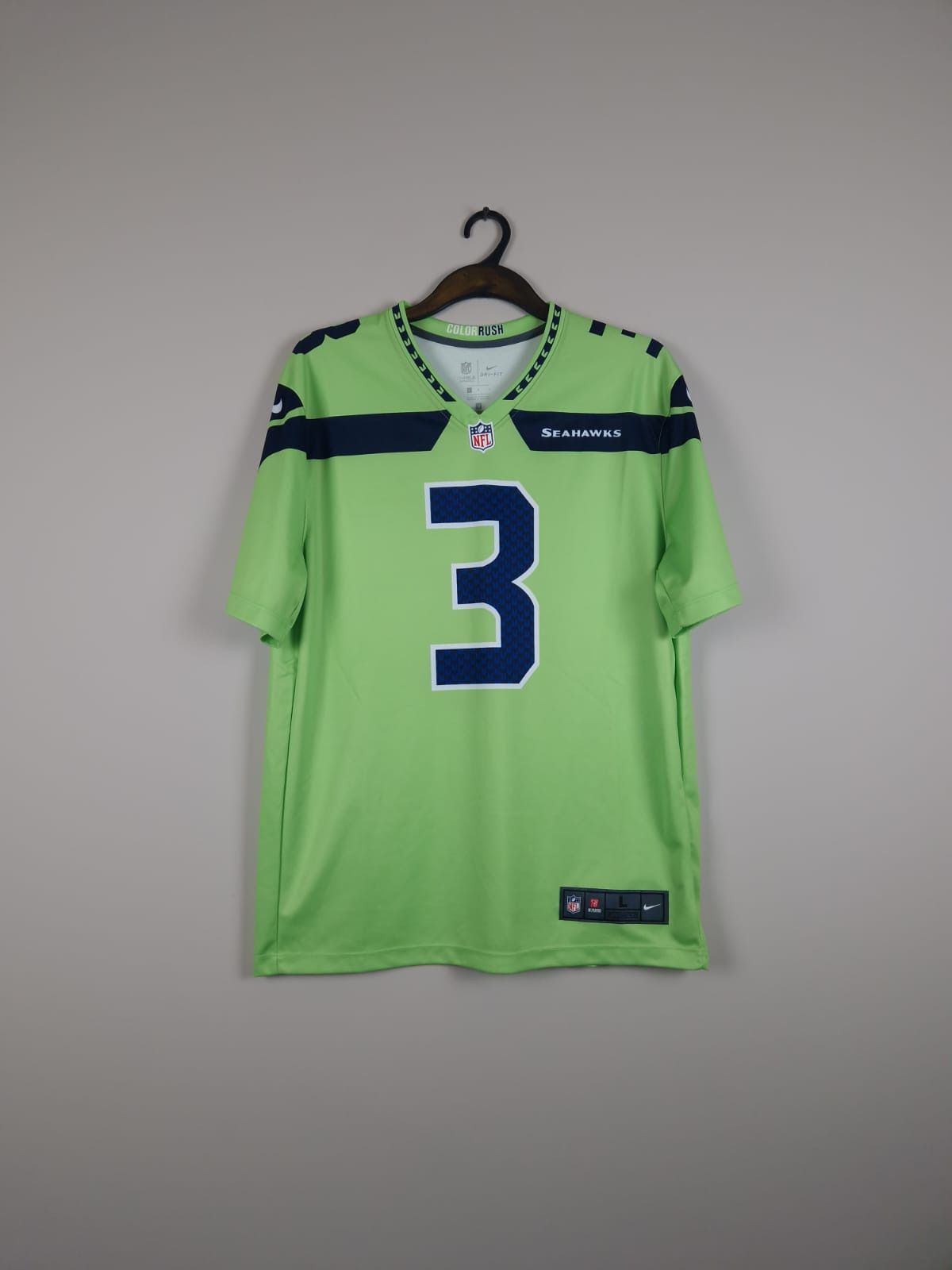 Wilson #3 Seattle Seahawks Color Rush Nike Jersey