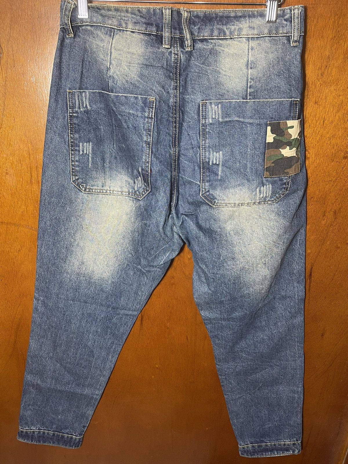 Japanese Brand Vintage Japanese Distressed Patchwork Jeans Size US 34 / EU 50 - 5 Thumbnail