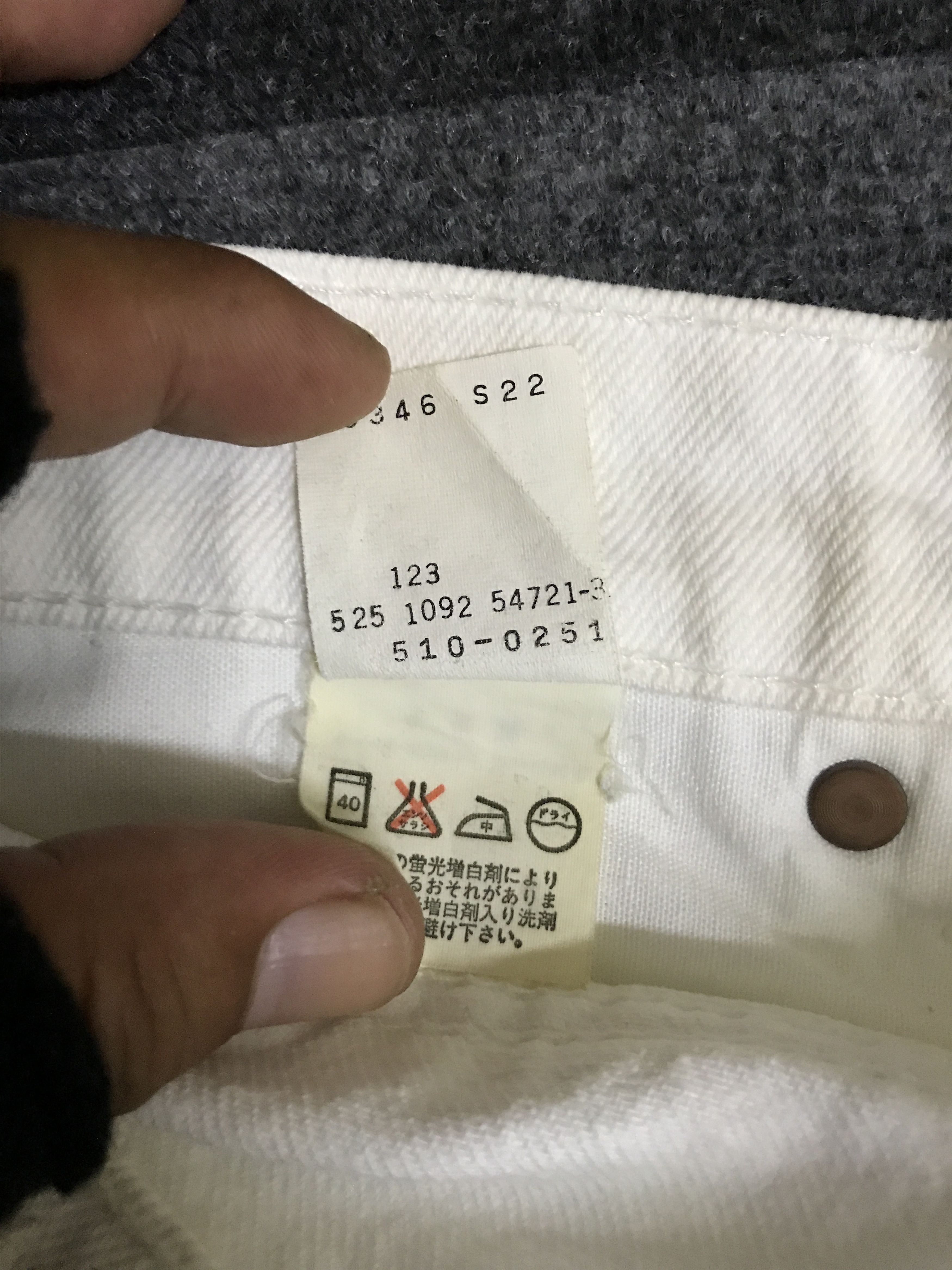 Levi's VLEV103 - Vintage Levis 501 White Jeans Size 29" - 14 Thumbnail