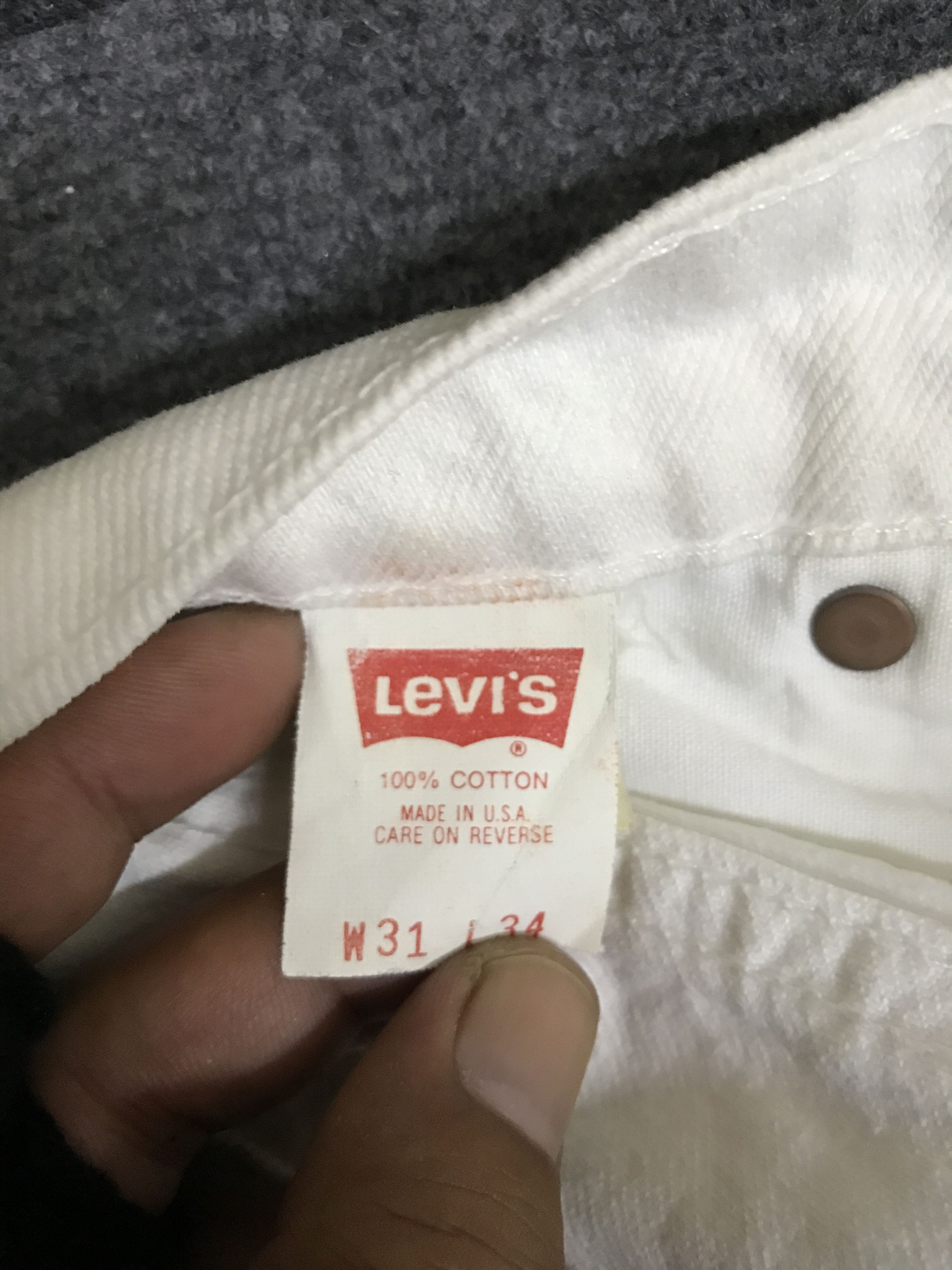 Levi's VLEV103 - Vintage Levis 501 White Jeans Size 29" - 13 Thumbnail