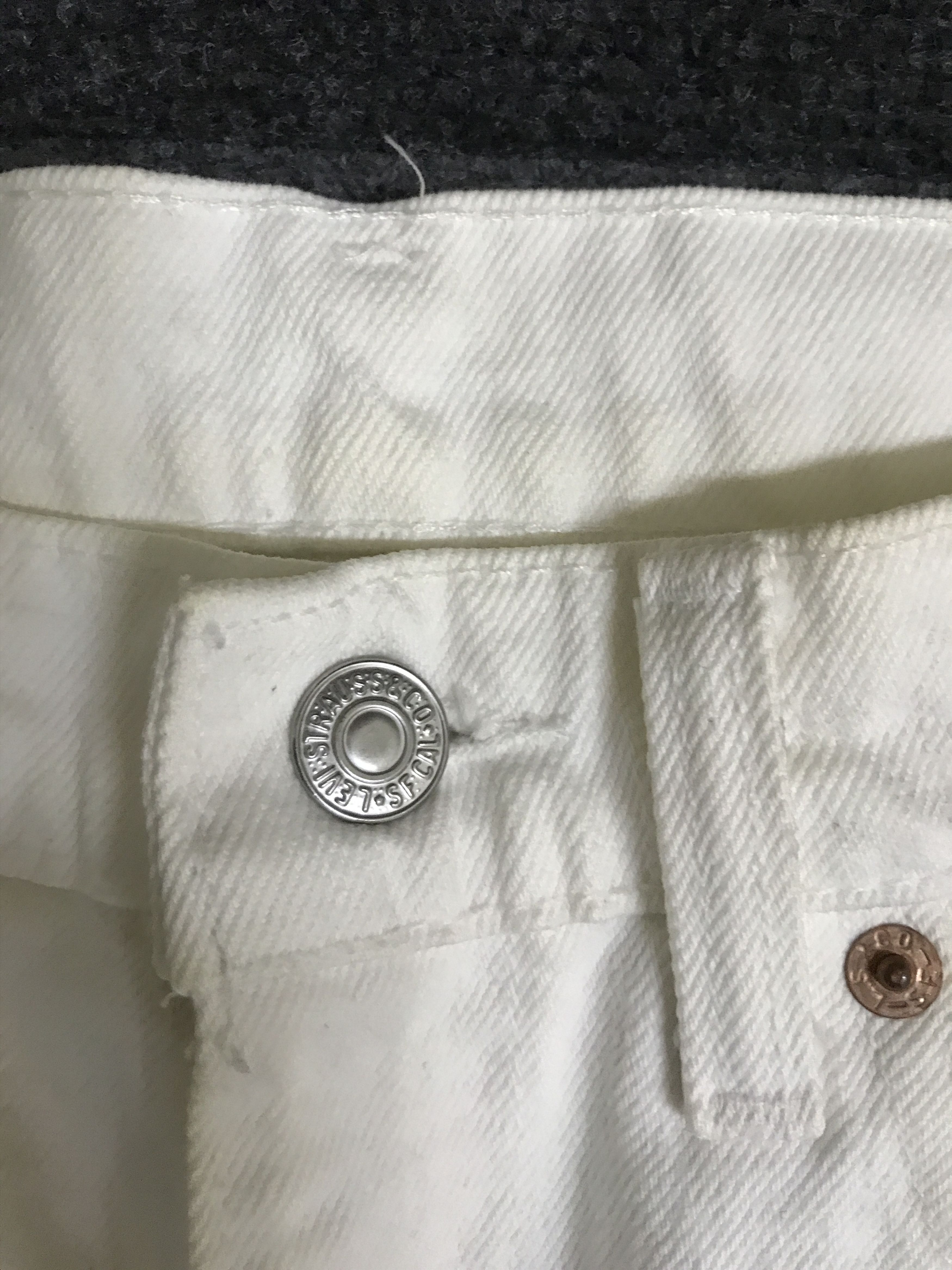 Levi's VLEV103 - Vintage Levis 501 White Jeans Size 29" - 5 Thumbnail